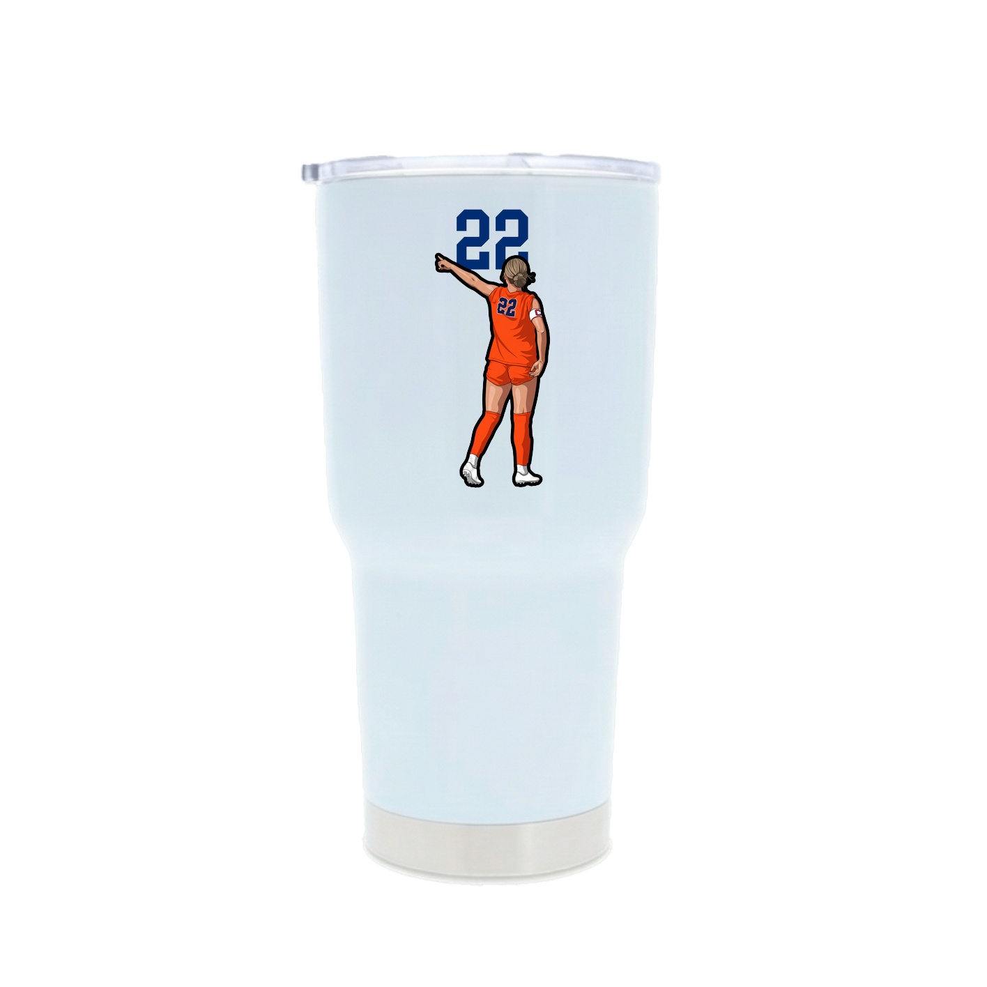 30oz Stainless Steel Tumbler — Number Top in White