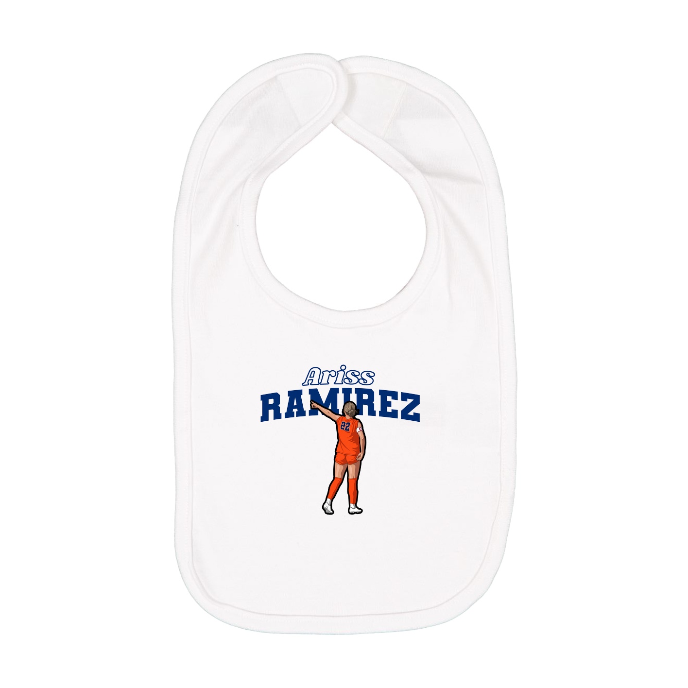 Infant Bib — Name Arch in White