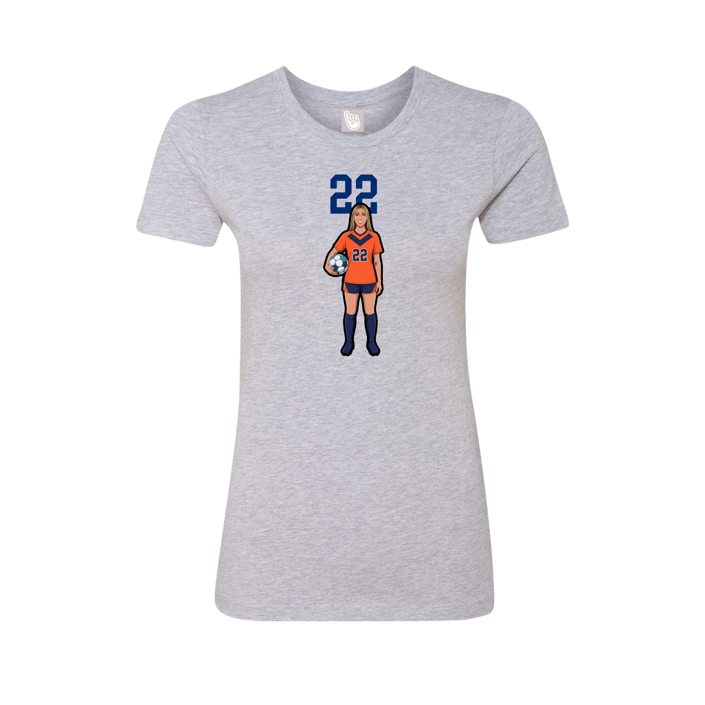 Fitted Women's Tee — Number Top in Grey