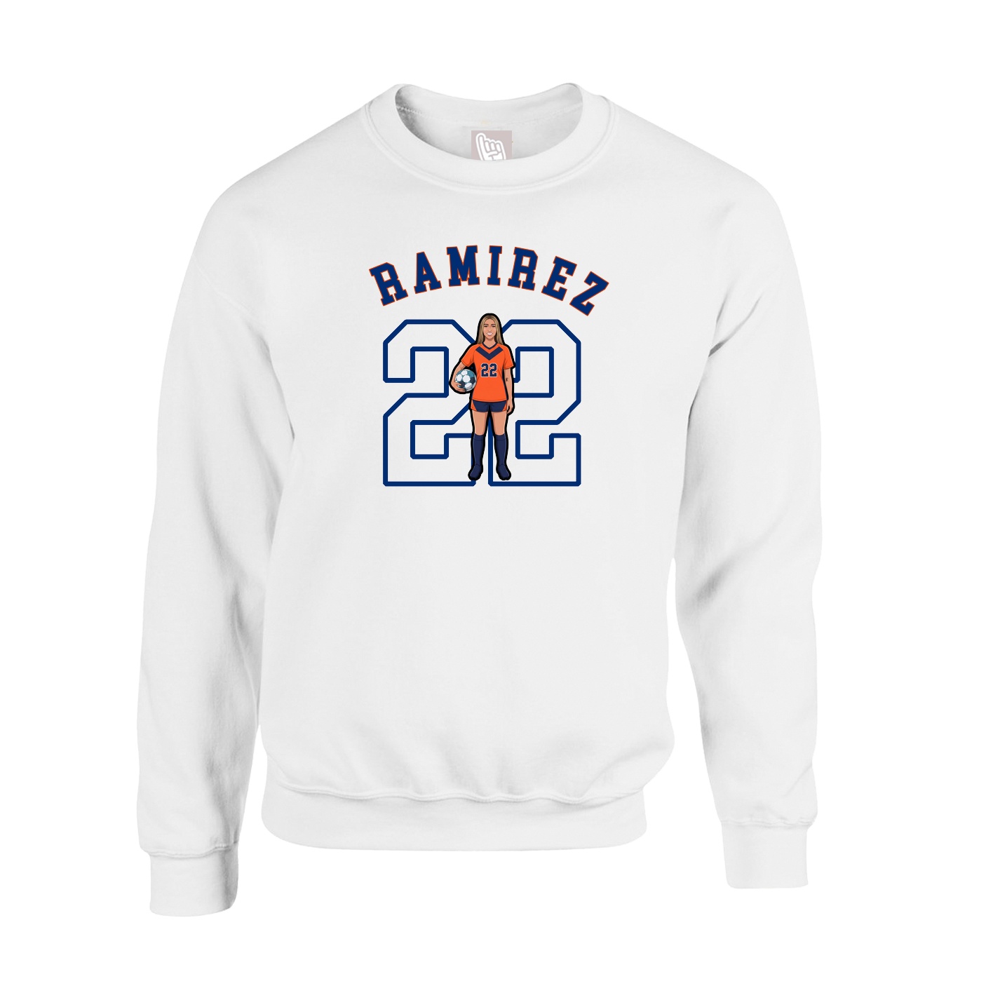 Fleece Crew — Shirsey Arch in White