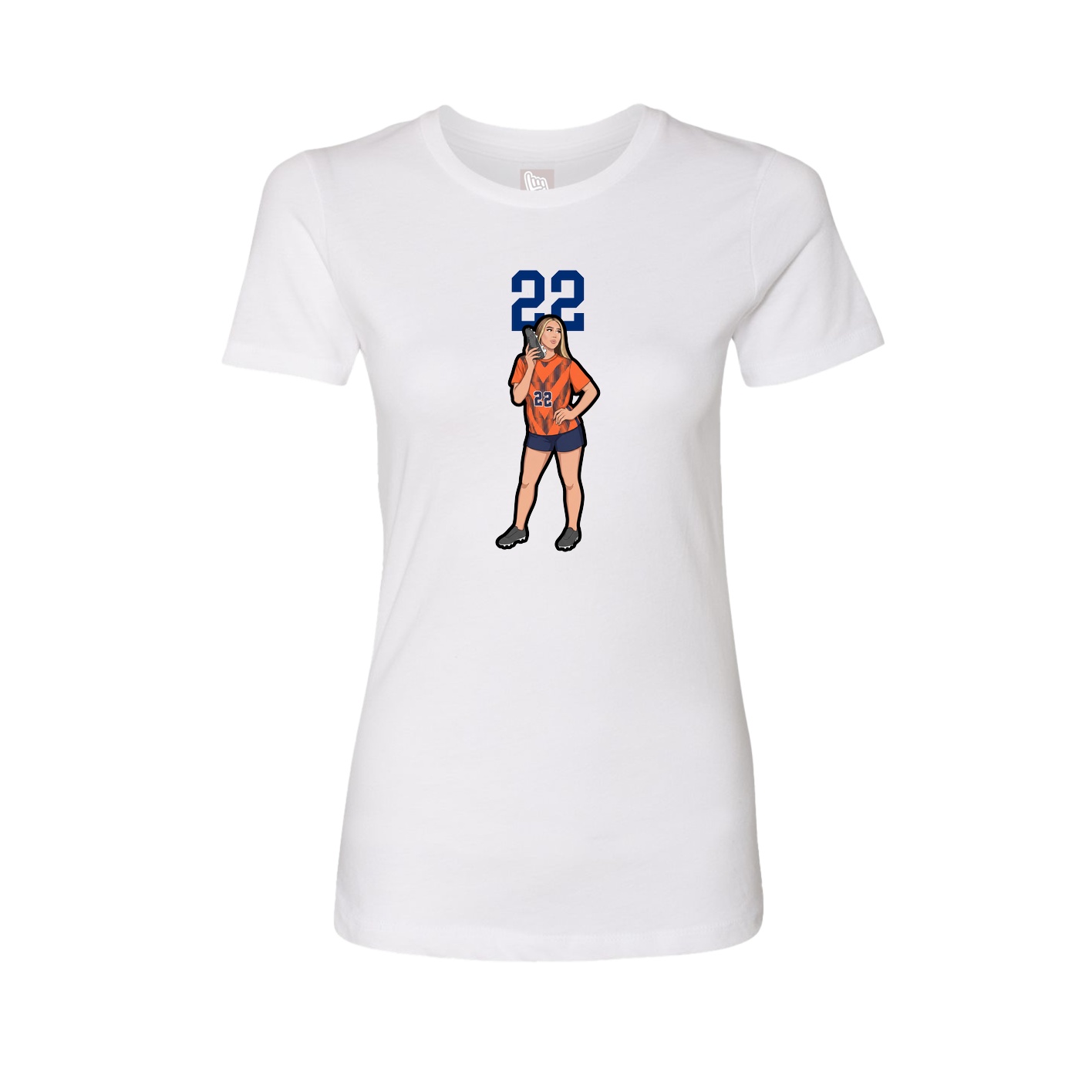 Fitted Women's Tee — Number Top in White