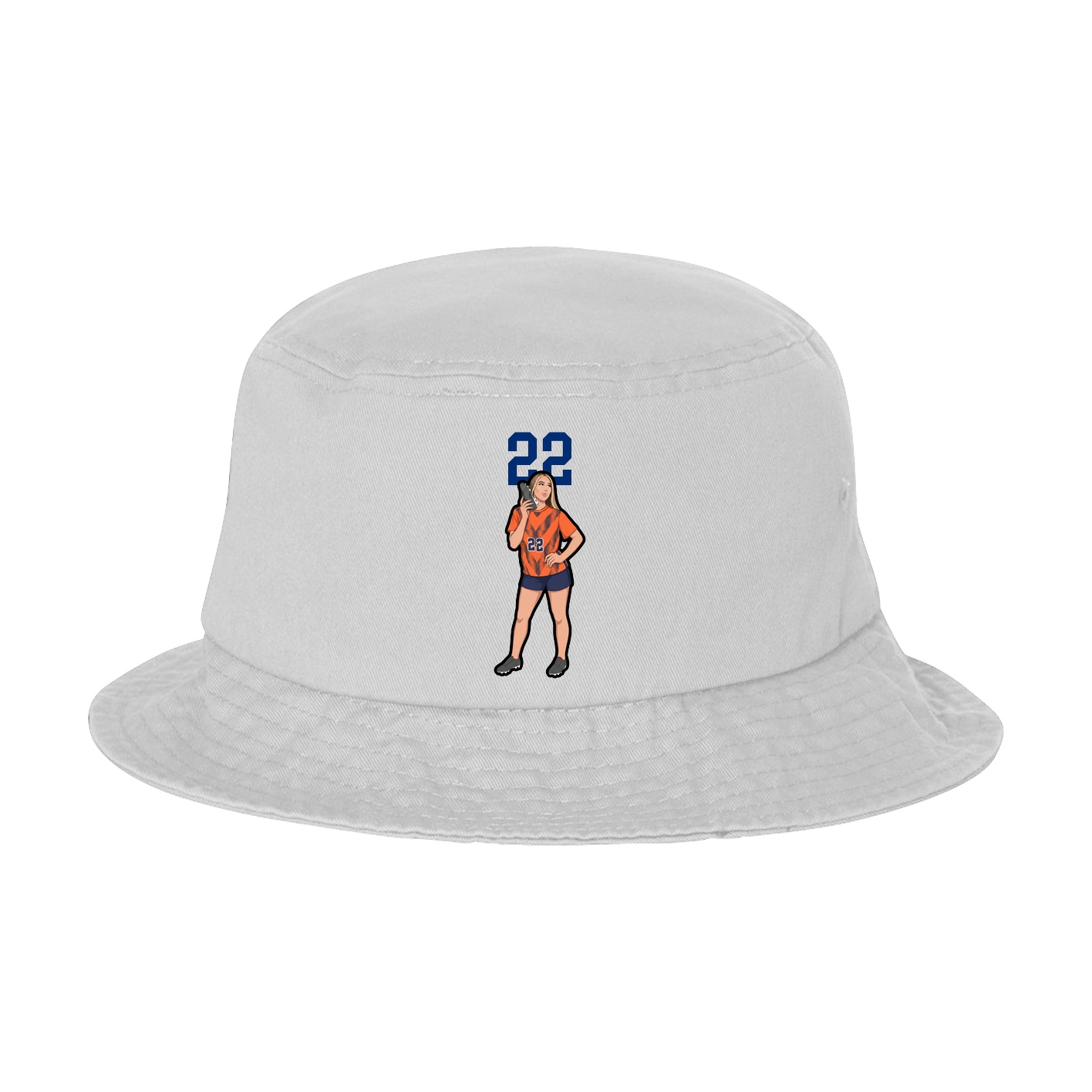 Bucket Cap — Number Top in White