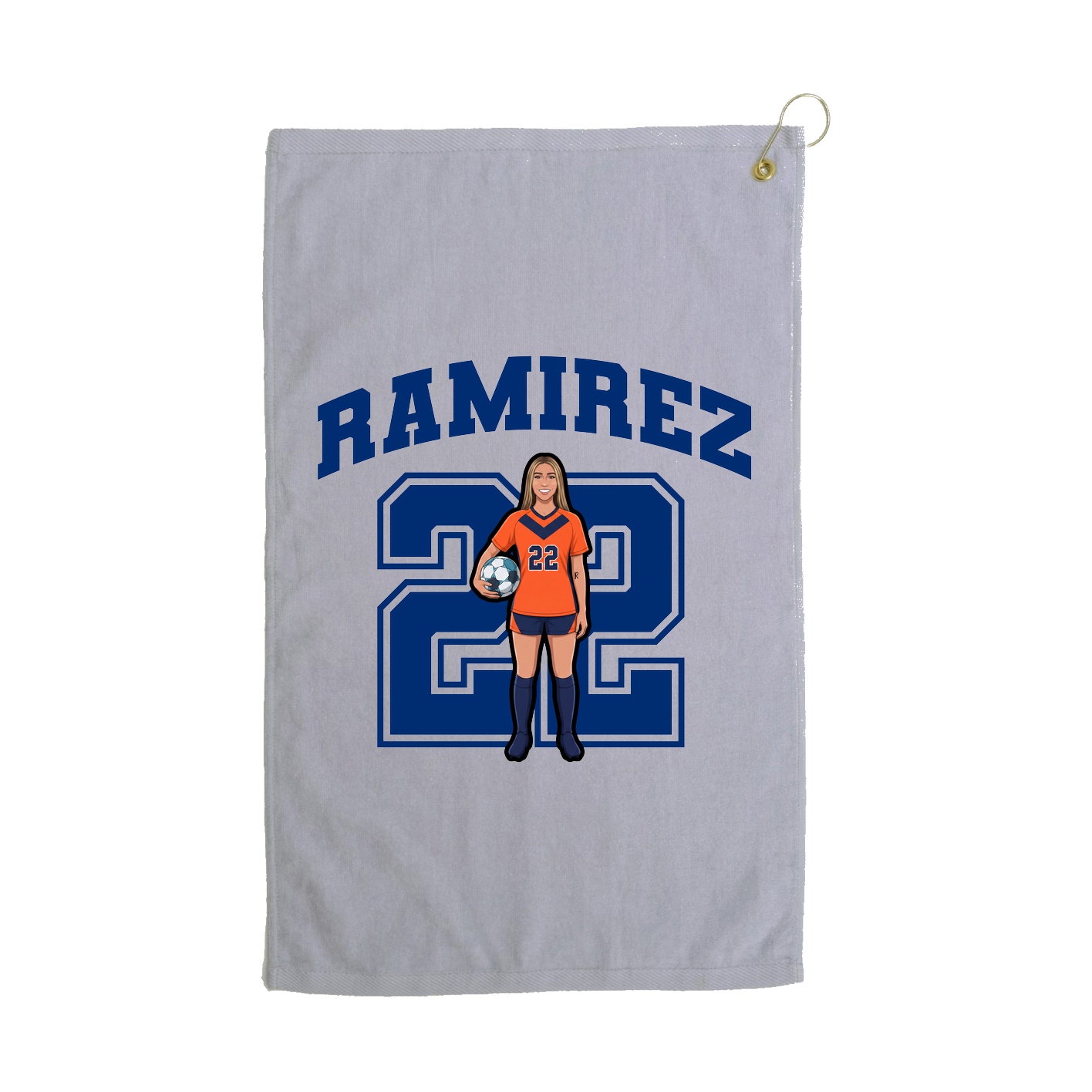 Golf Towel — Number in Grey