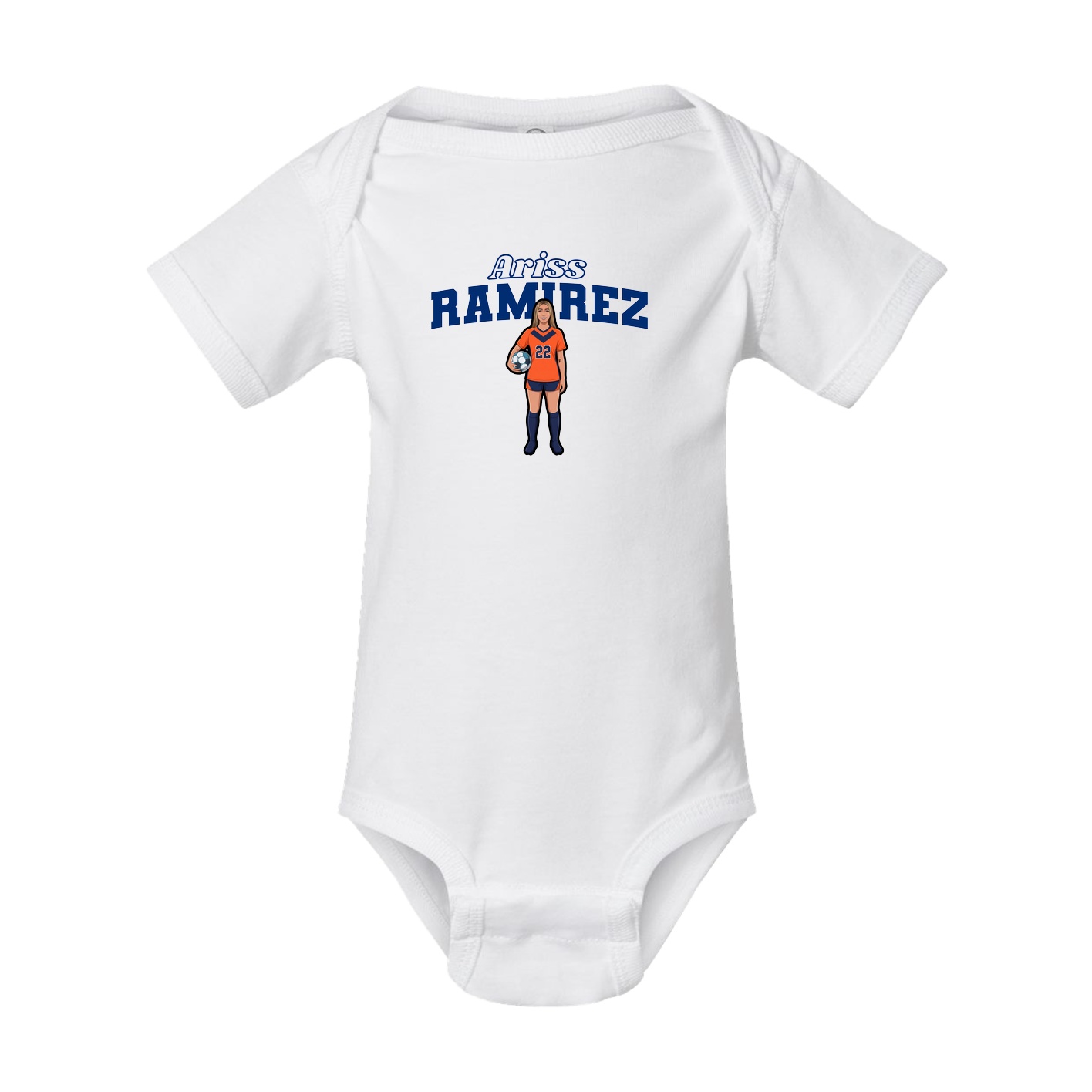 Baby Onesie — Name Arch in White