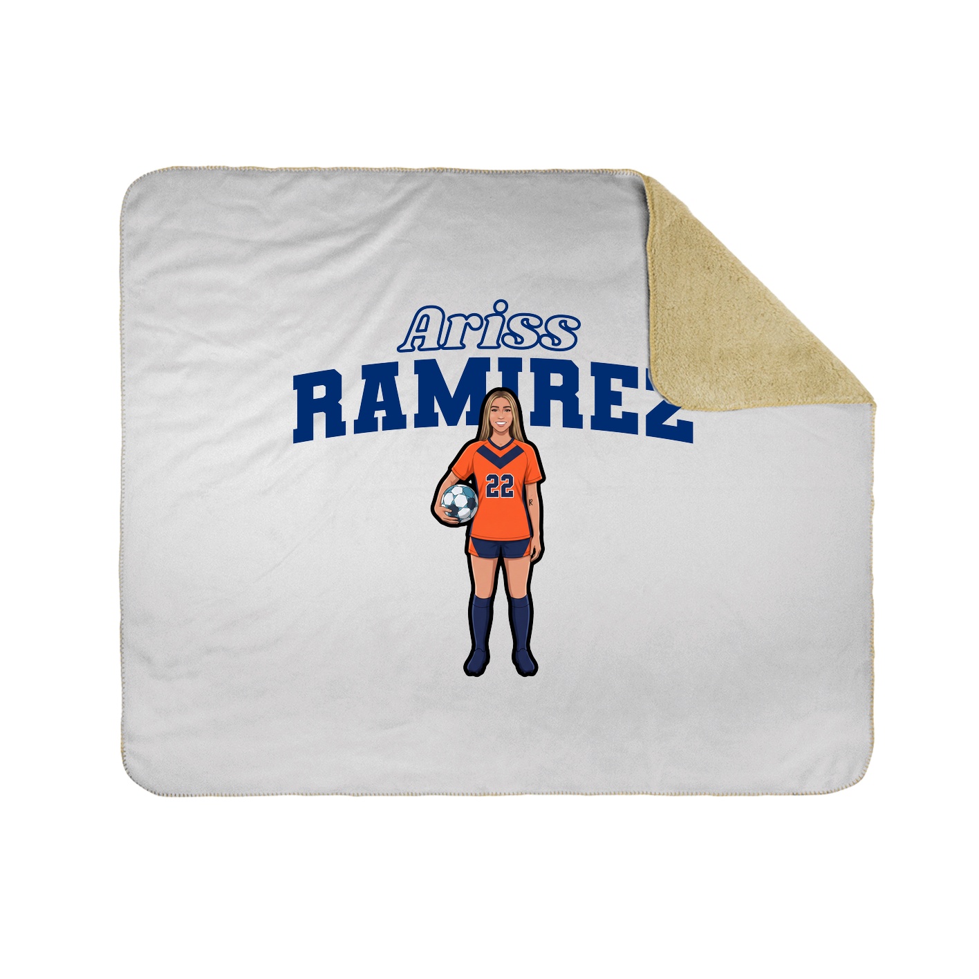Throw Blanket — Name Arch in White