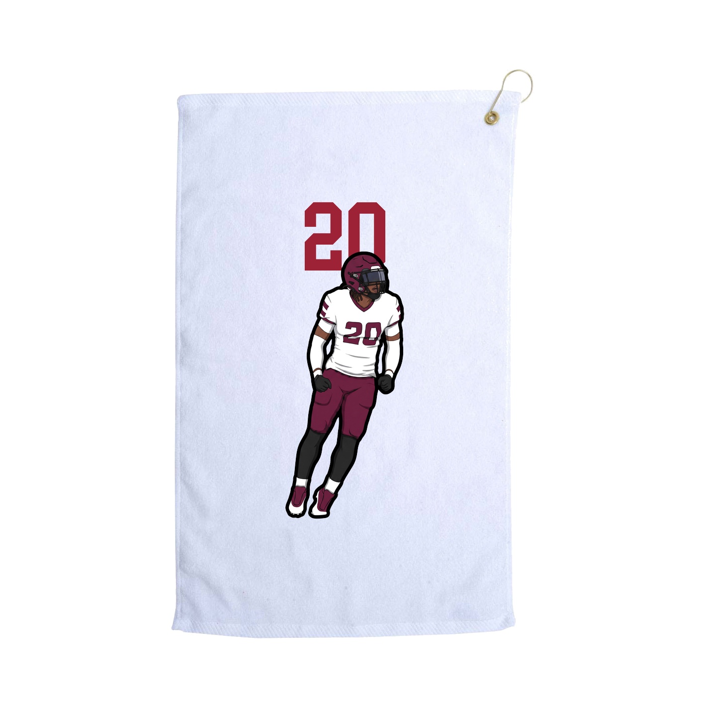 Golf Towel — Number Top in White