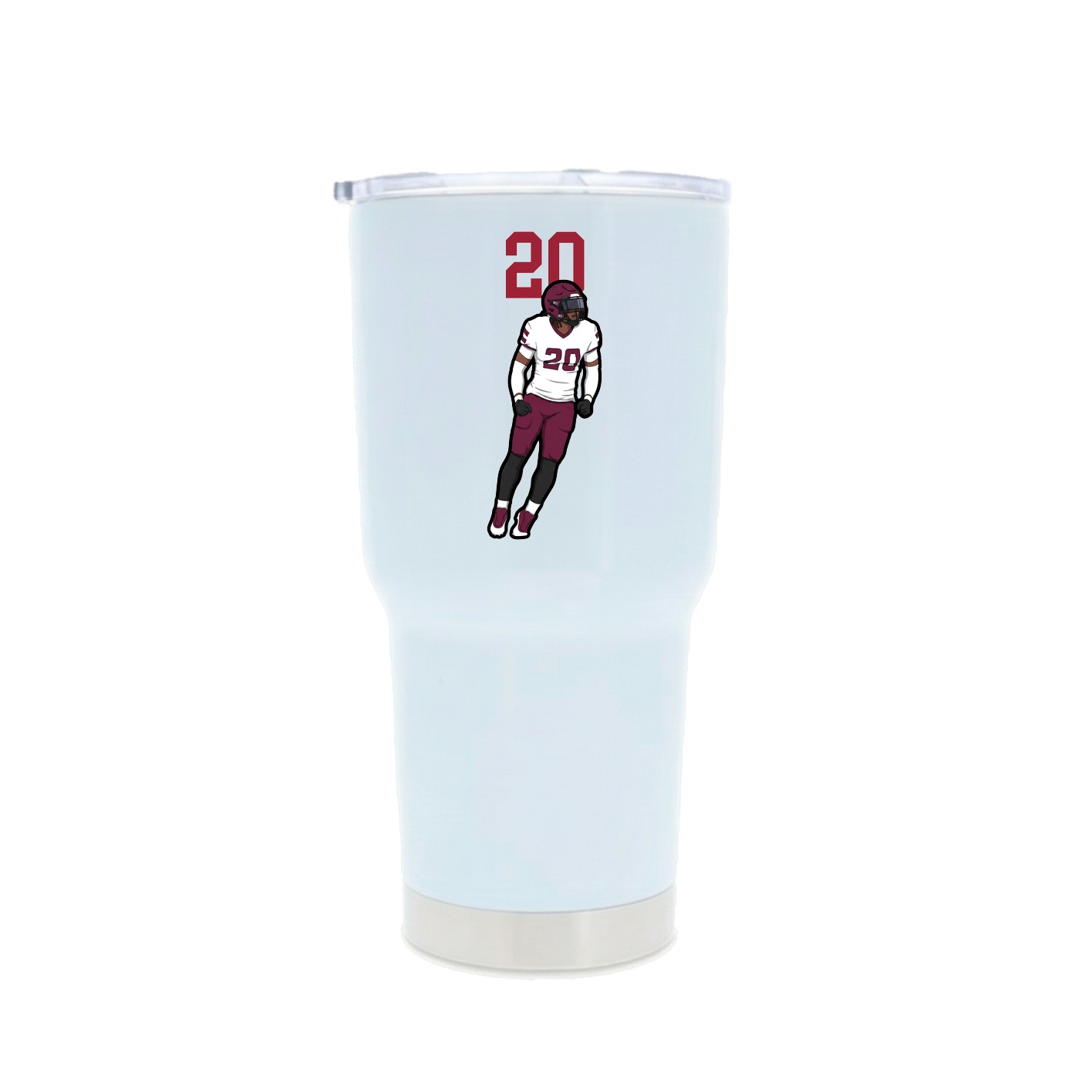 30oz Stainless Steel Tumbler — Number Top in White