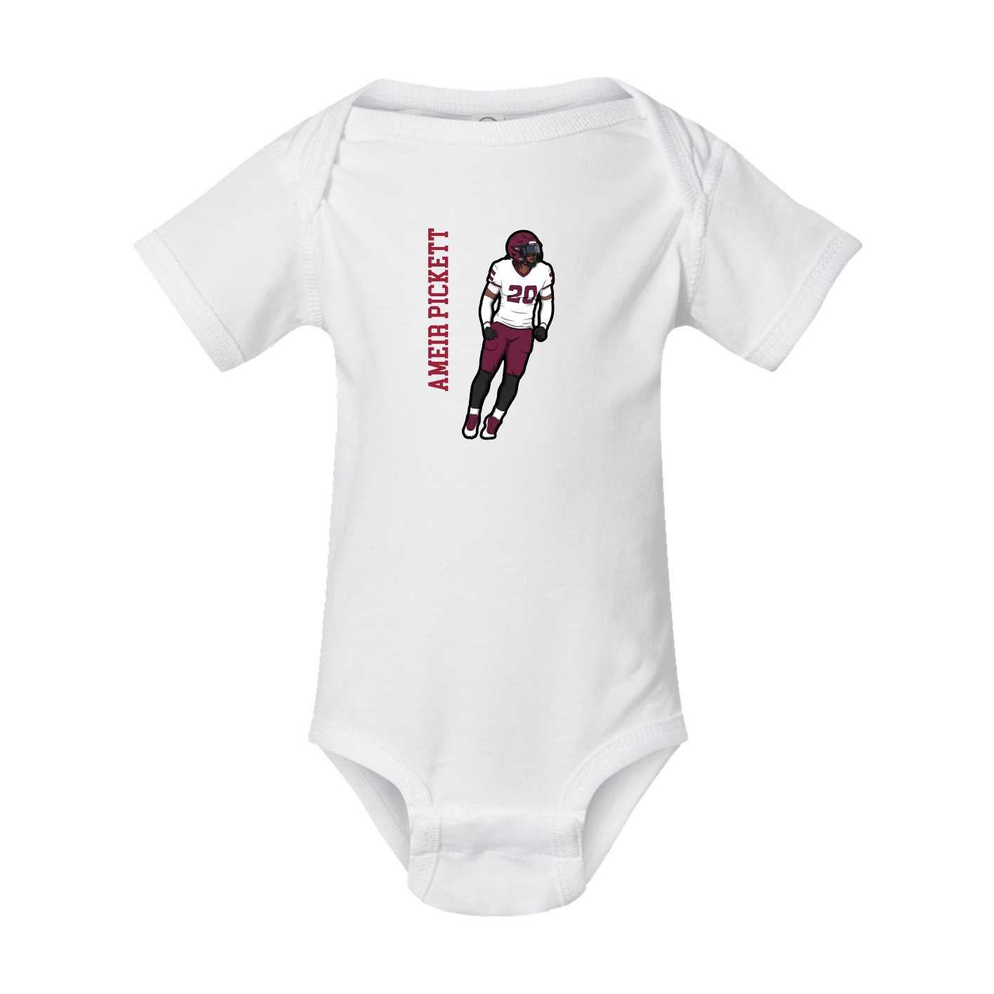 Baby Onesie — Name Vertical in White