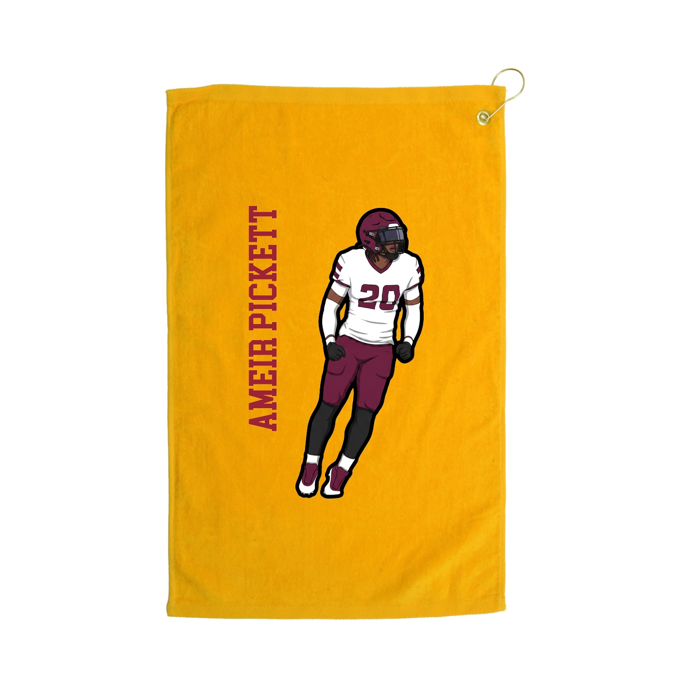 Golf Towel — Name Vertical in Gold
