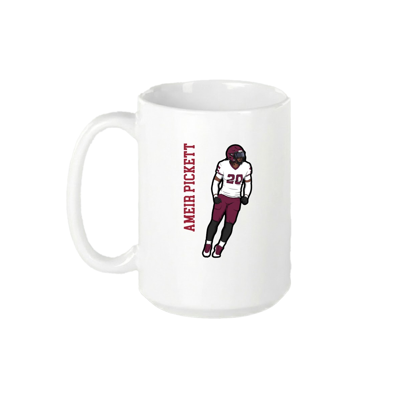 15oz Coffee Mug — Name Vertical in White