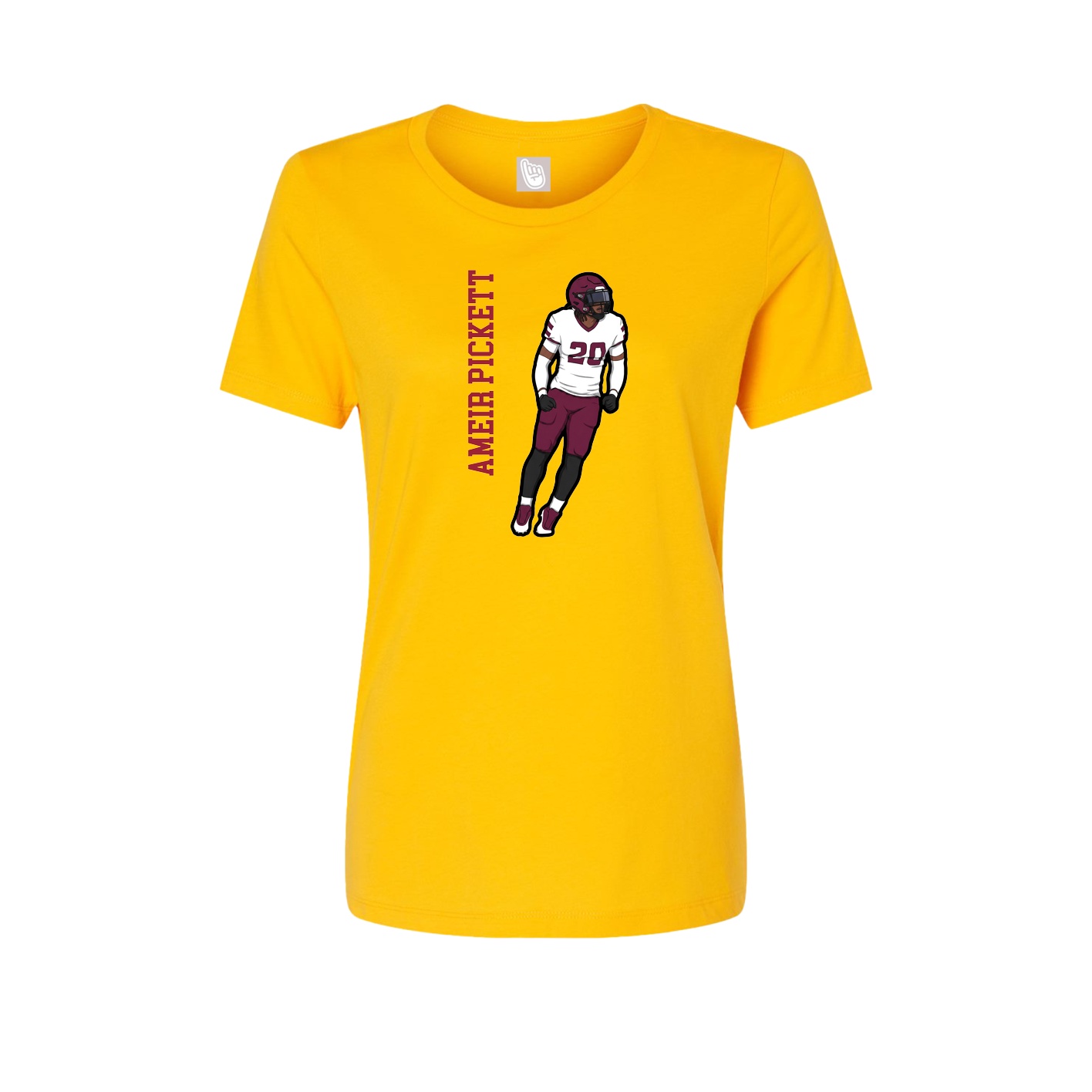 Womens Tee — Name Vertical in Gold