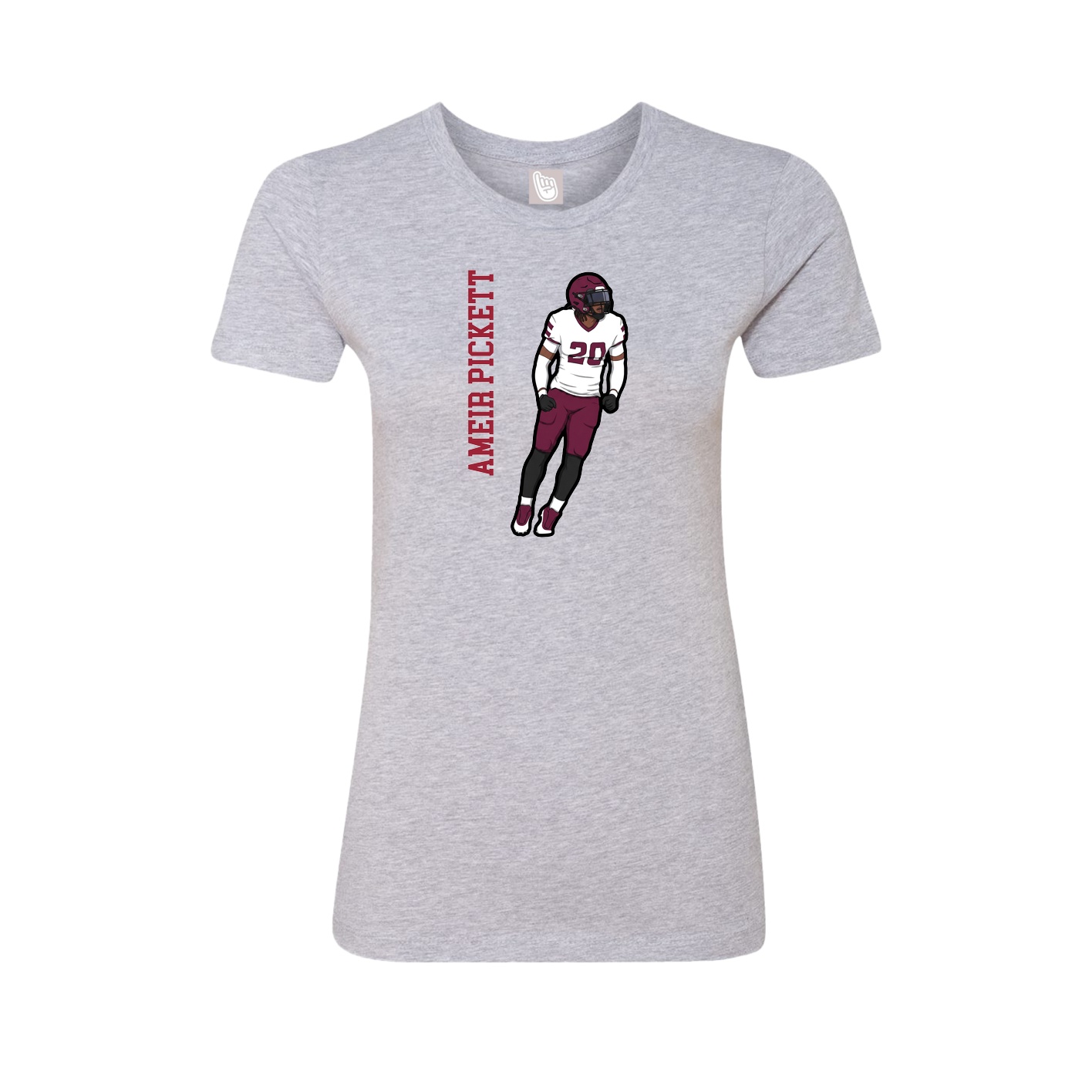 Womens Tee — Name Vertical in Grey