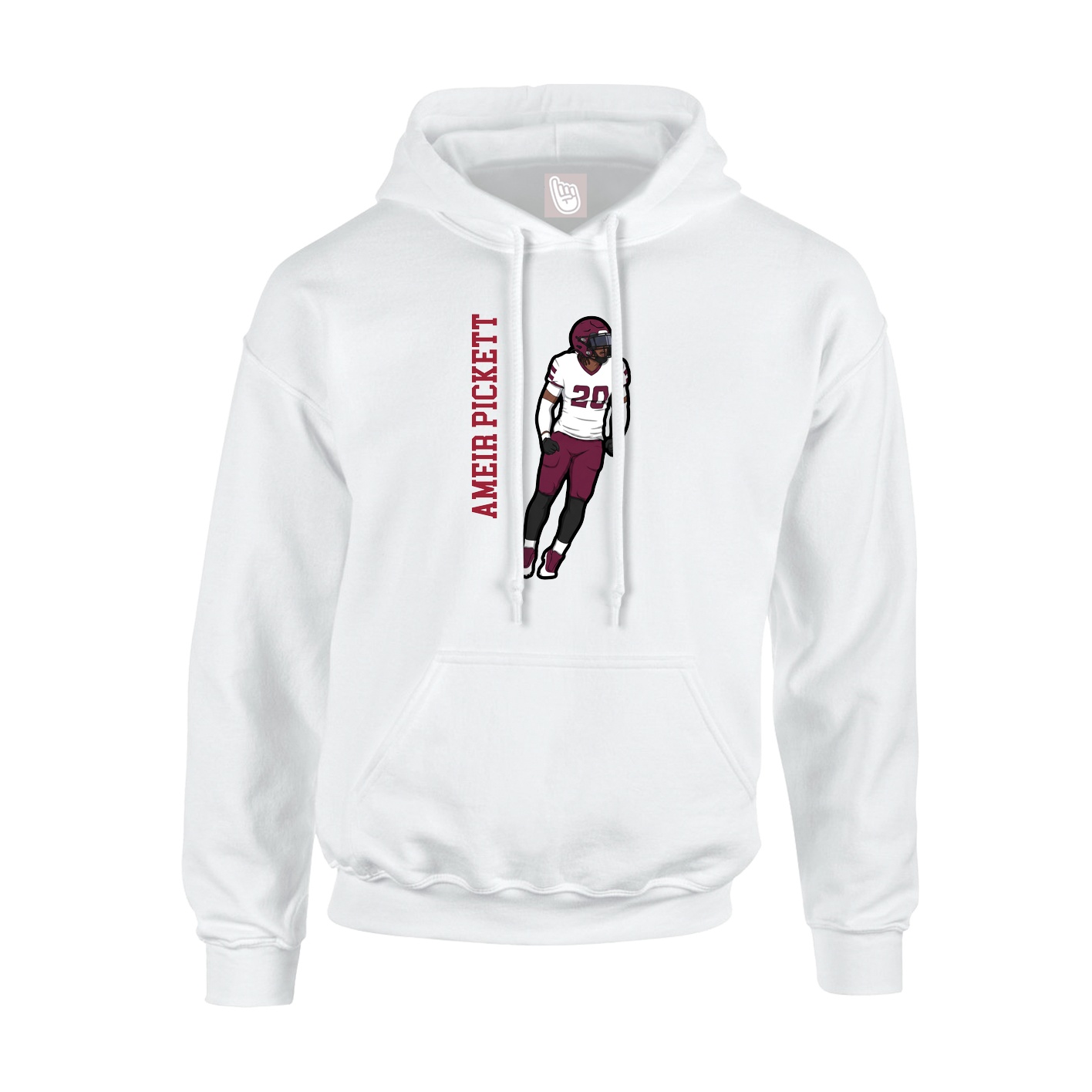 Hoodie — Name Vertical in White