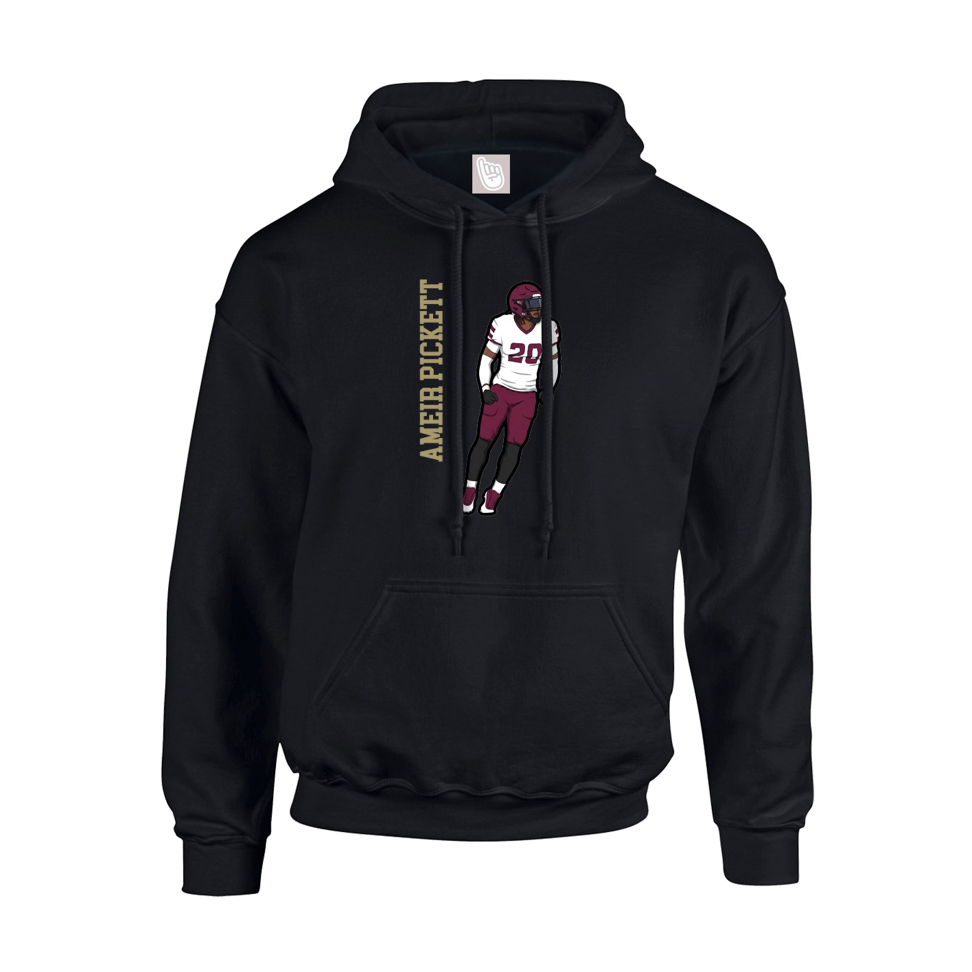 Youth Hoodie — Name Vertical in Black