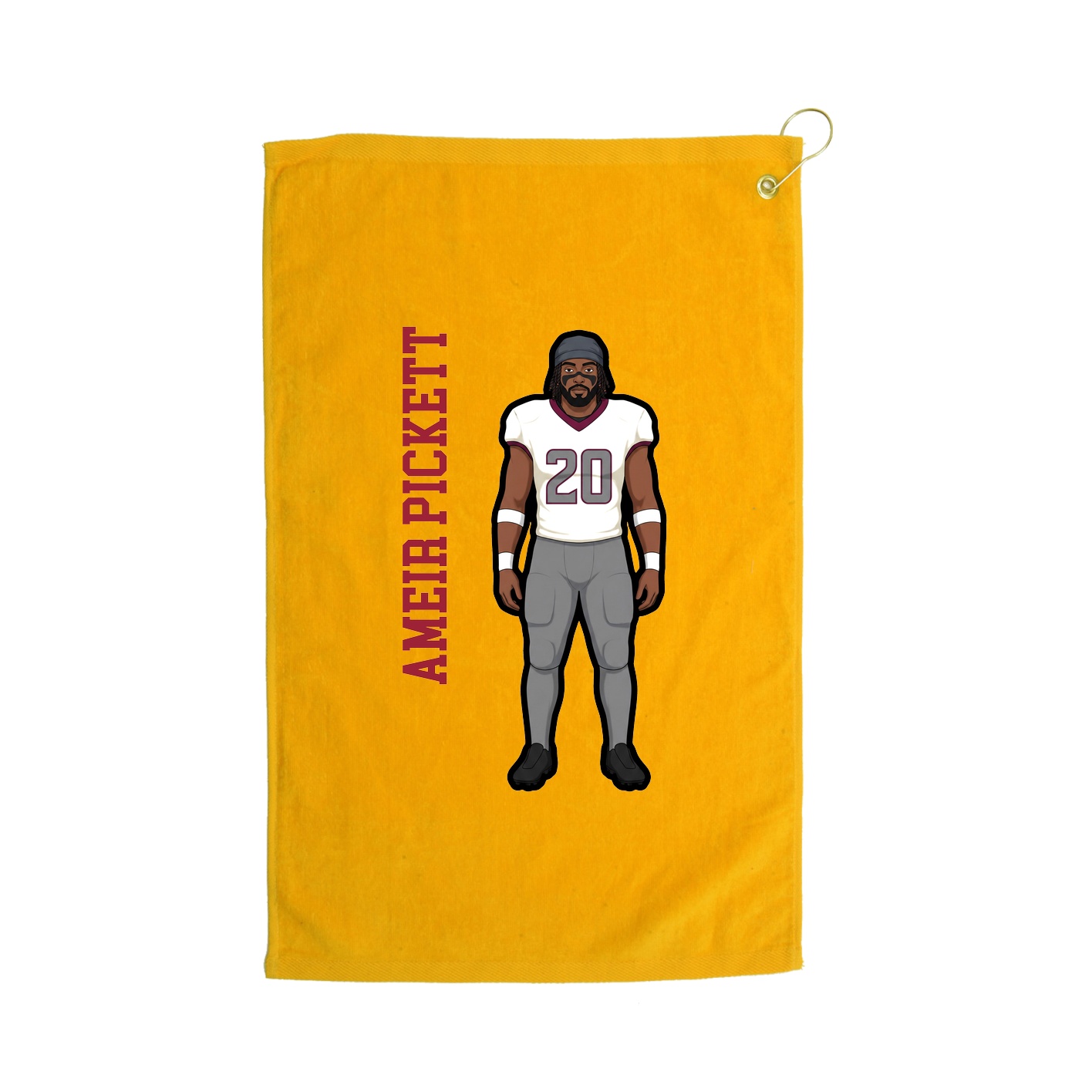 Golf Towel — Name Vertical in Gold
