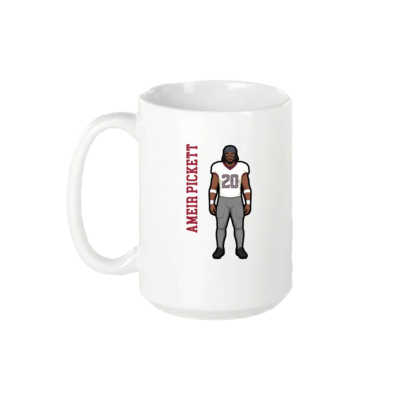 15oz Coffee Mug — Name Vertical in White