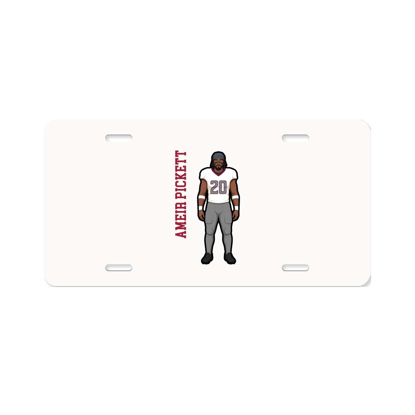 License Plate — Name Vertical in Classic