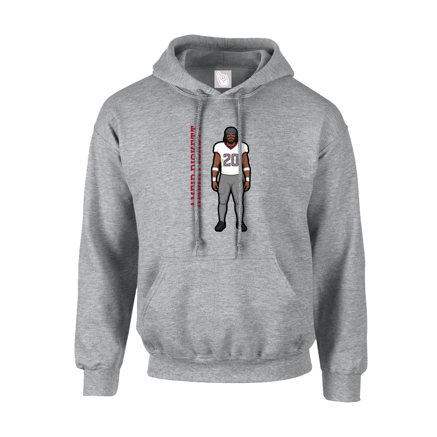 Youth Hoodie — Name Vertical in Grey