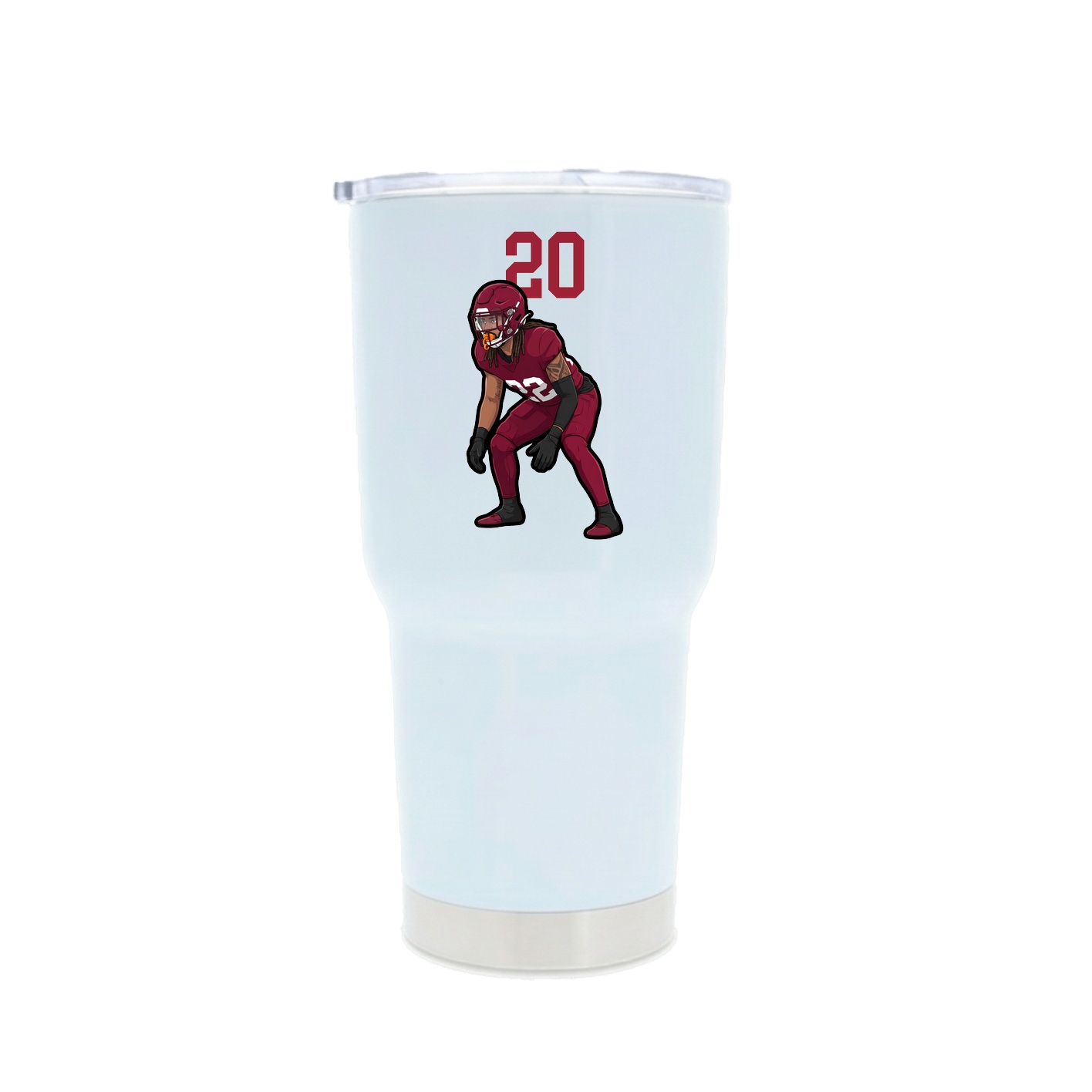 30oz Stainless Steel Tumbler — Number Top in White