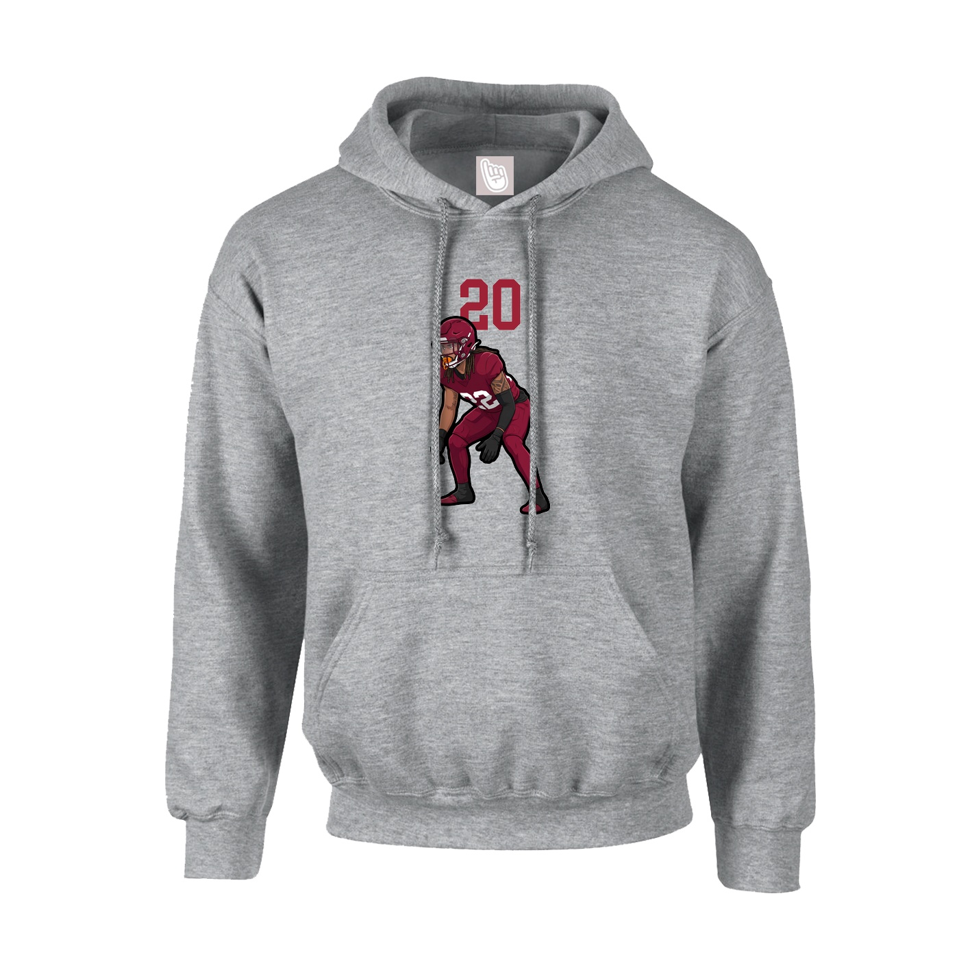 Hoodie — Number Top in Grey