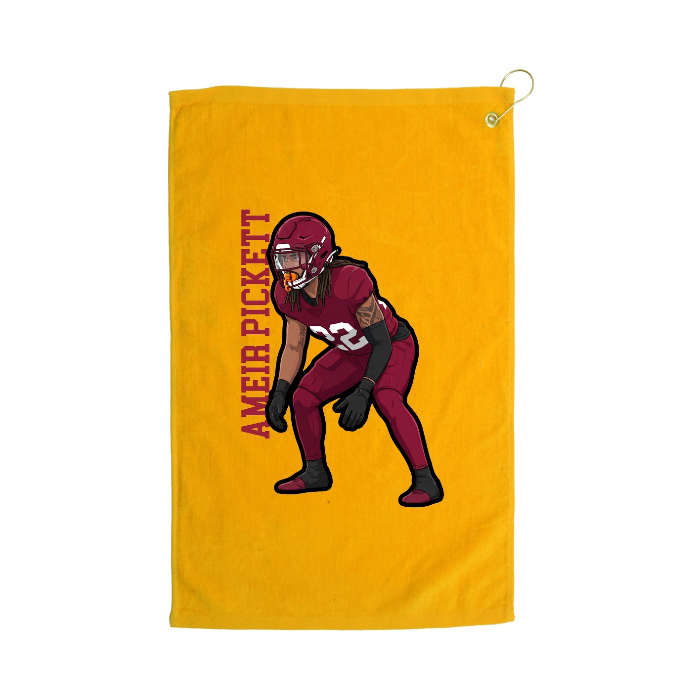 Golf Towel — Name Vertical in Gold