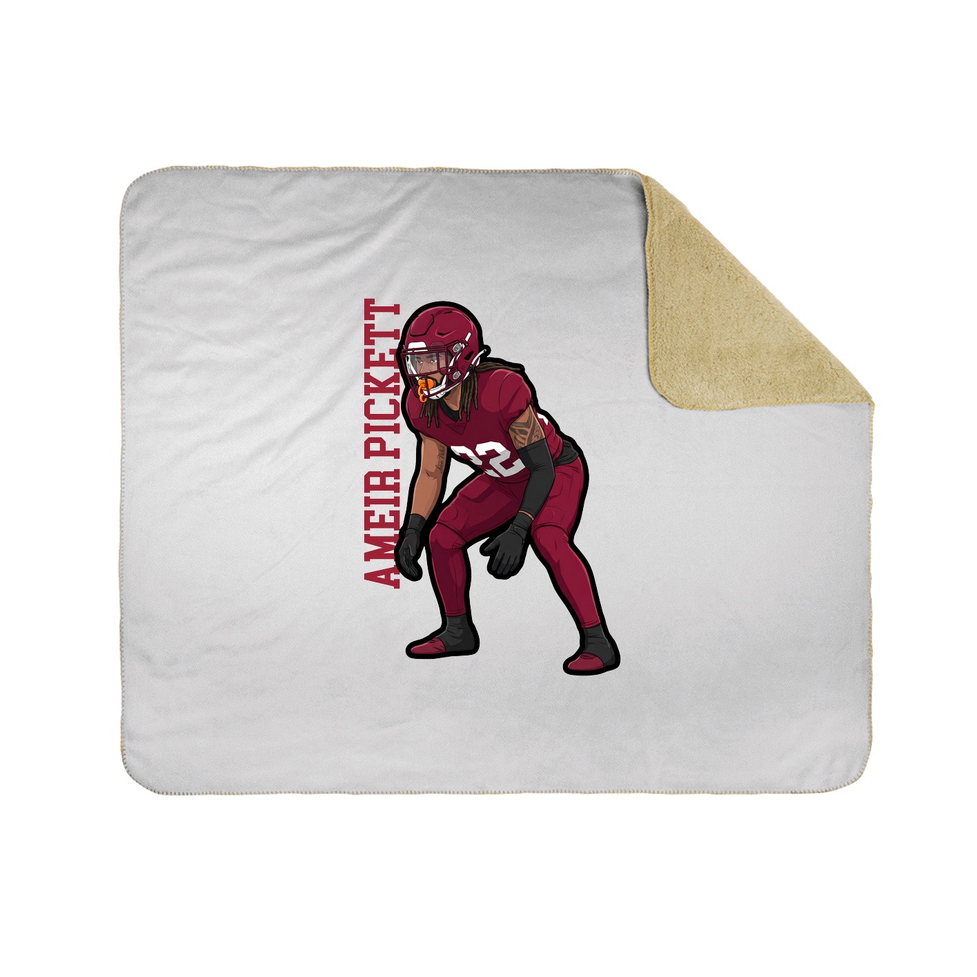 Throw Blanket — Name Vertical in White