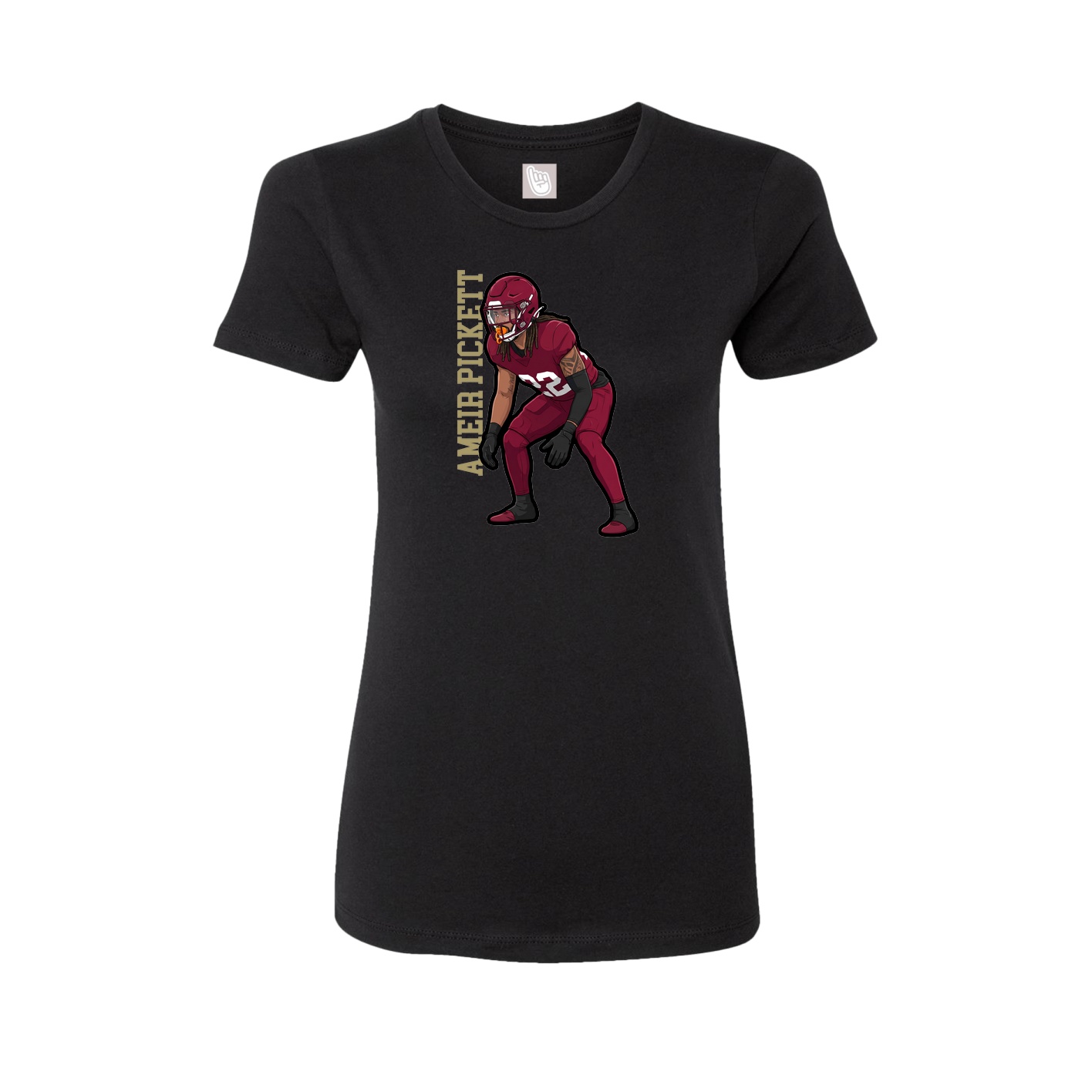Womens Tee — Name Vertical in Black