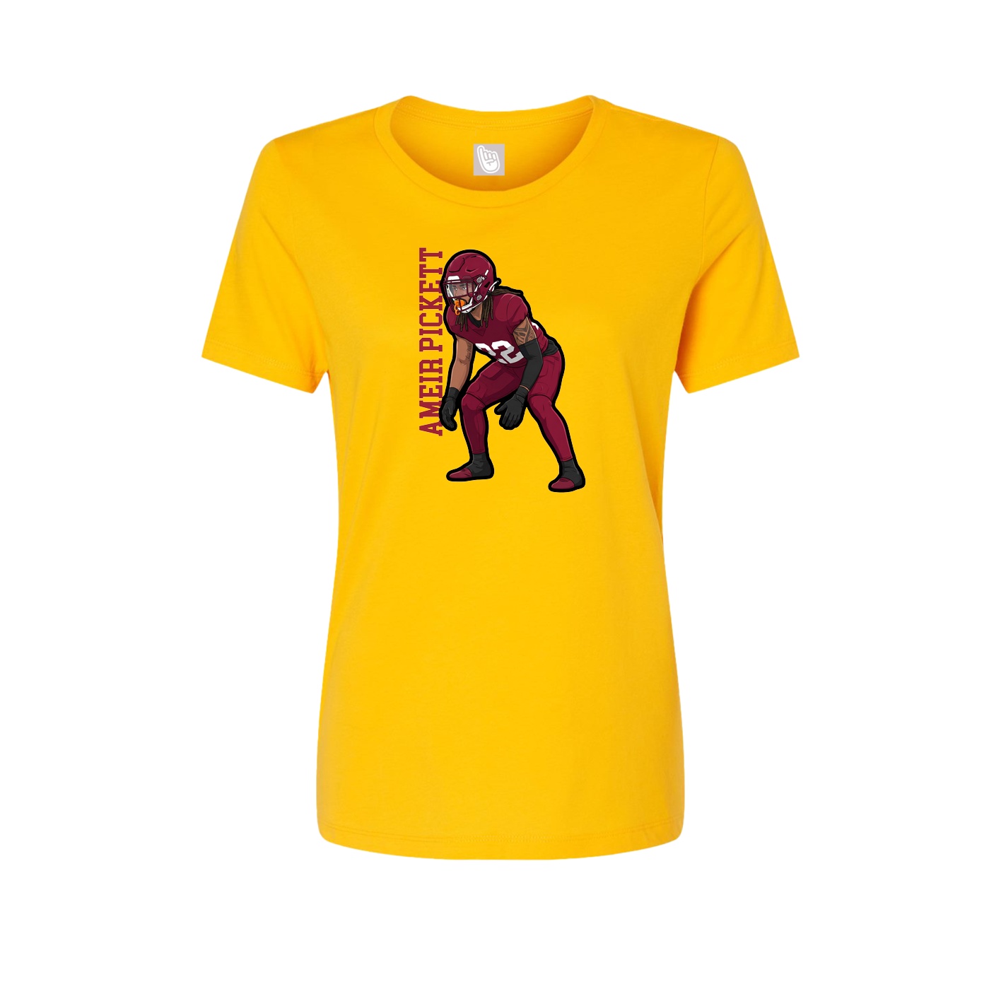 Womens Tee — Name Vertical in Gold