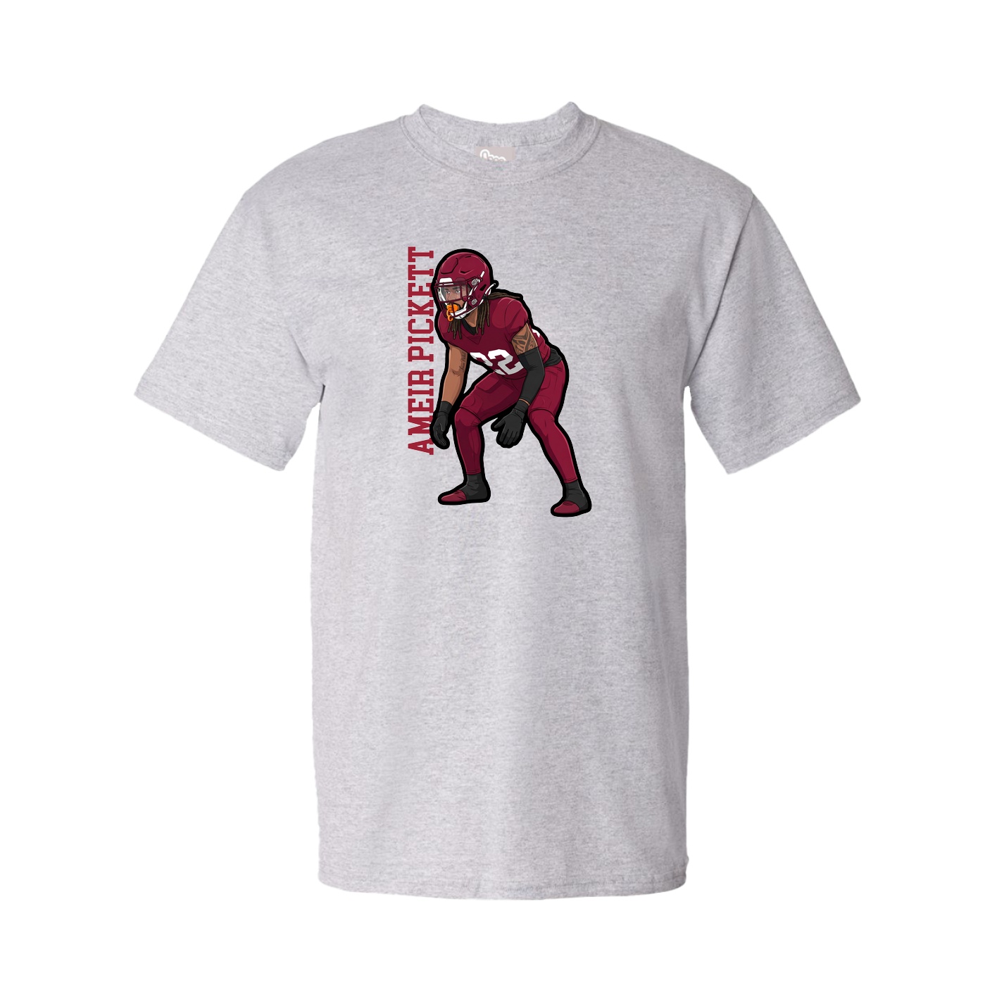 Youth Tee — Name Vertical in Grey