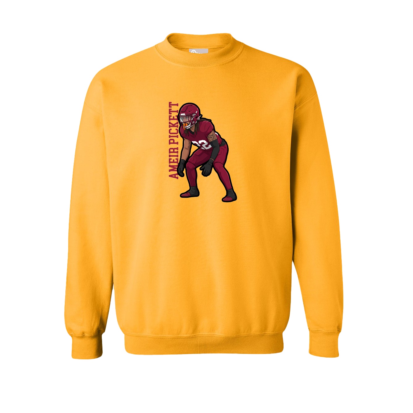Fleece Crew — Name Vertical in Gold