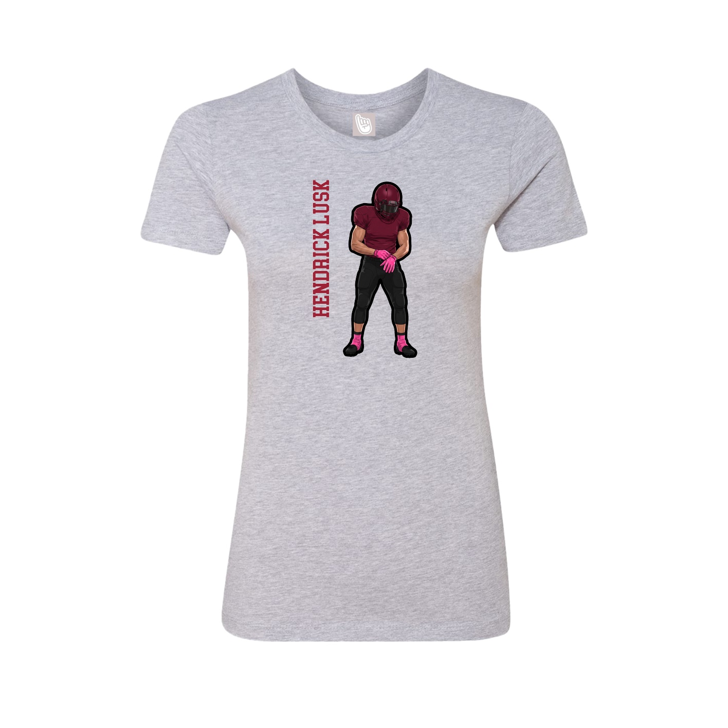 Fitted Women's Tee — Name Vertical in Grey
