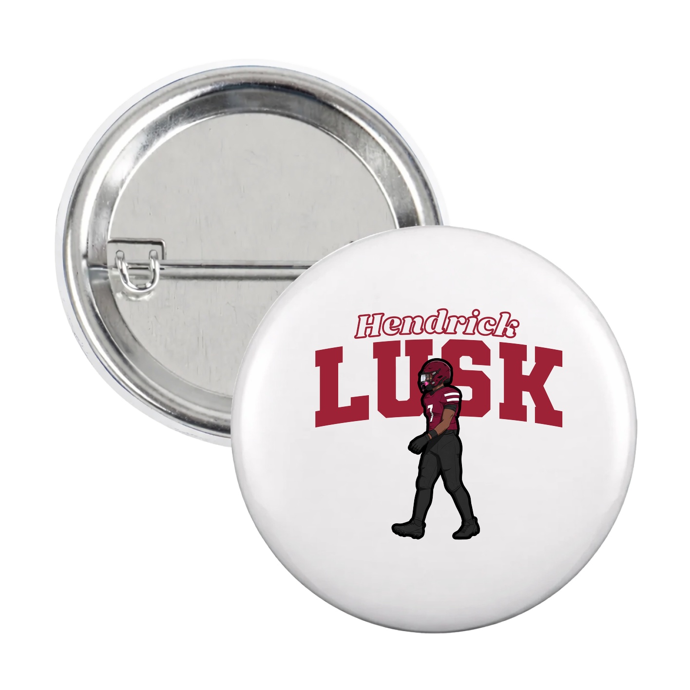 Game Day Button — Name Arch in White
