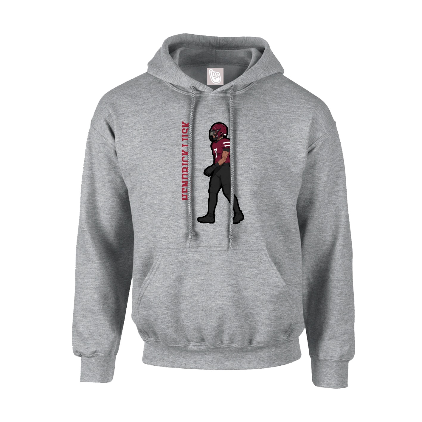 Youth Hoodie — Name Vertical in Grey