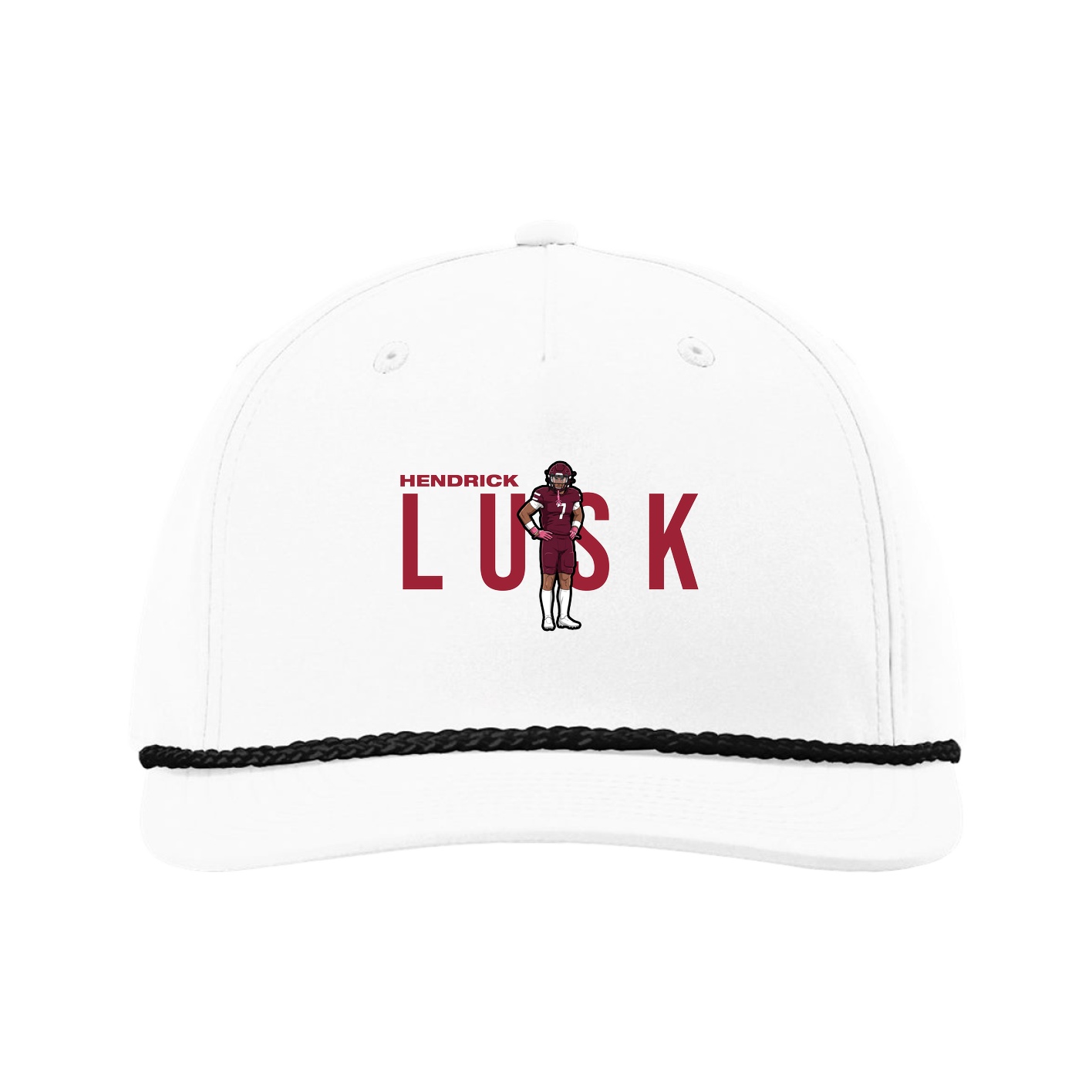 Five-Panel Classic Rope Cap — Player Name in White