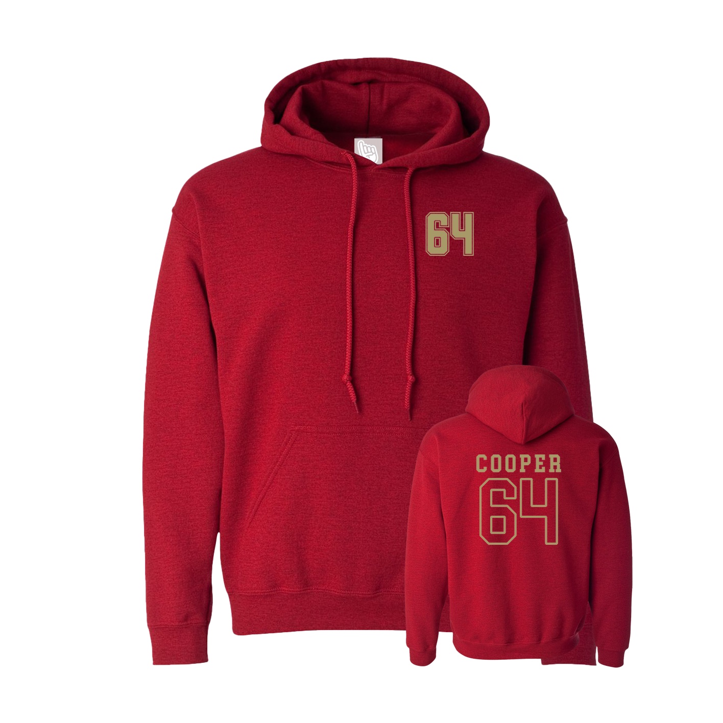 Hoodie — Chest Back in Crimson