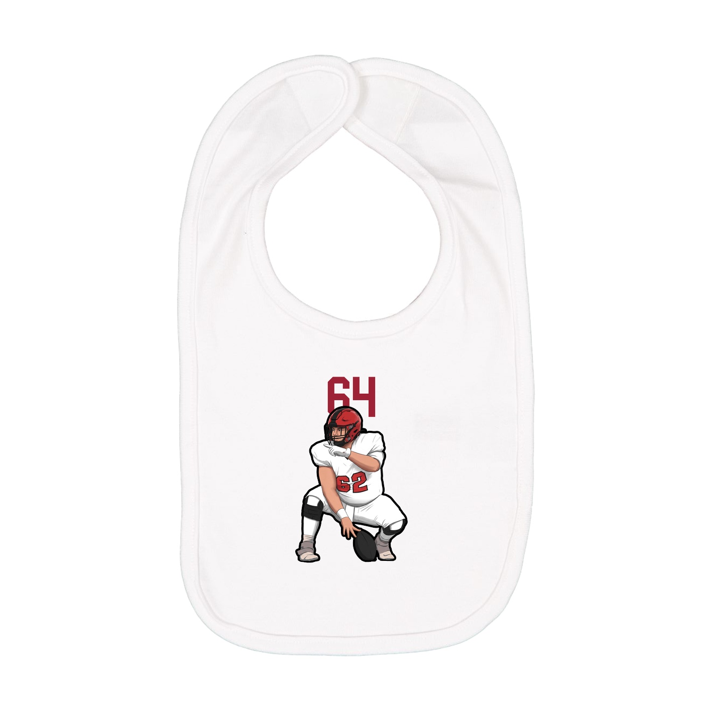Infant Bib — Number Top in White