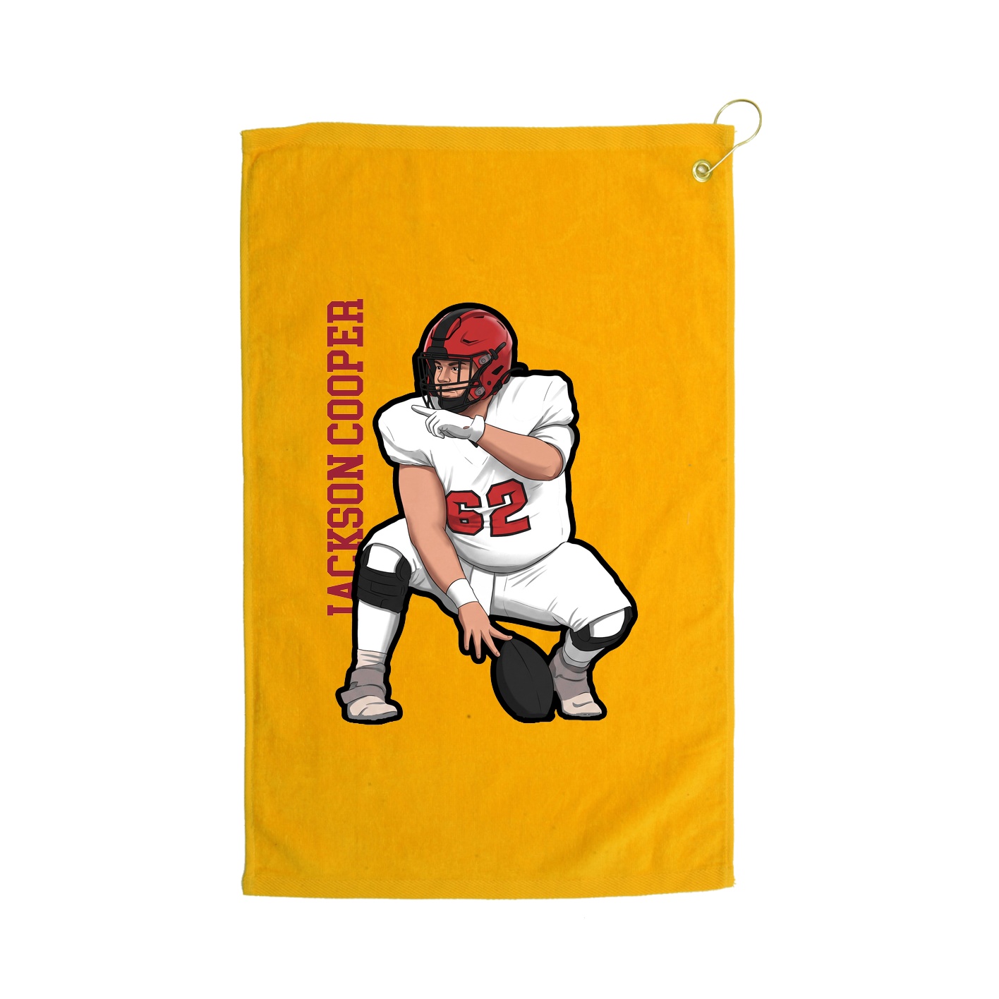 Golf Towel — Name Vertical in Gold