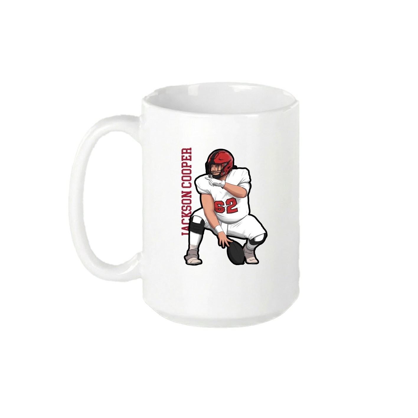 15oz Coffee Mug — Name Vertical in White