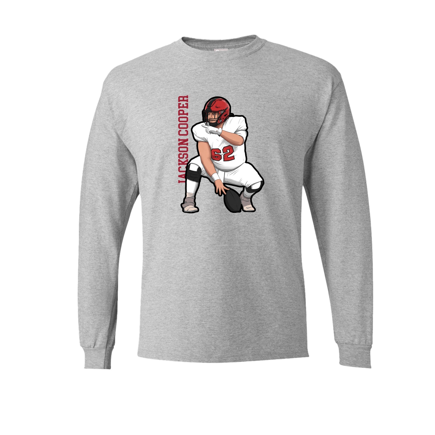 Long Sleeve Tee — Name Vertical in Grey