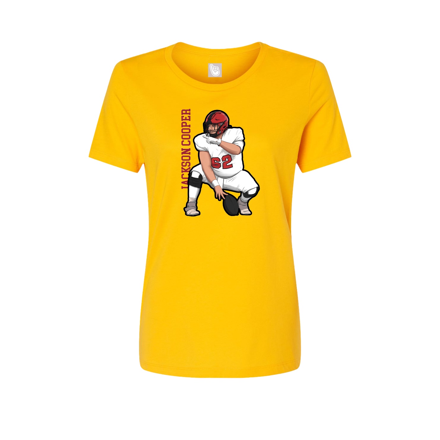 Fitted Women's Tee — Name Vertical in Gold