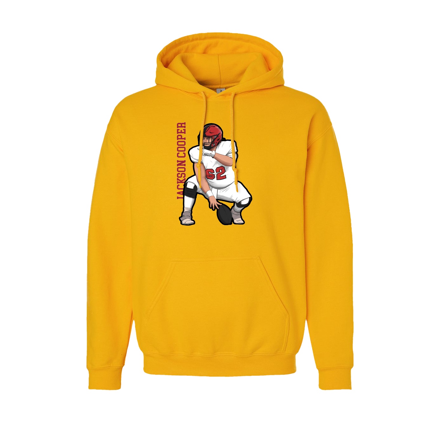 Youth Hoodie — Name Vertical in Gold