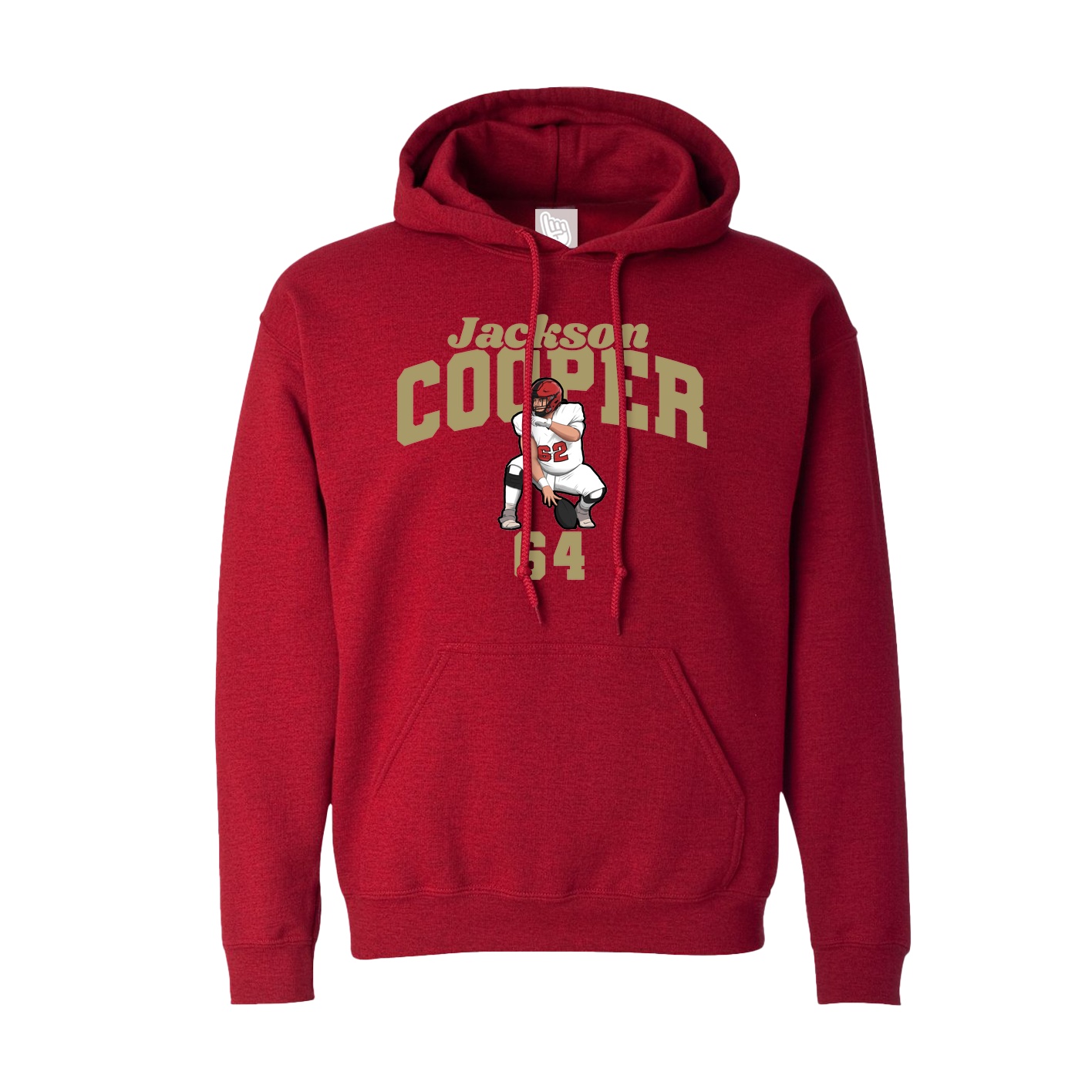 Hoodie — Signature Arch in Crimson