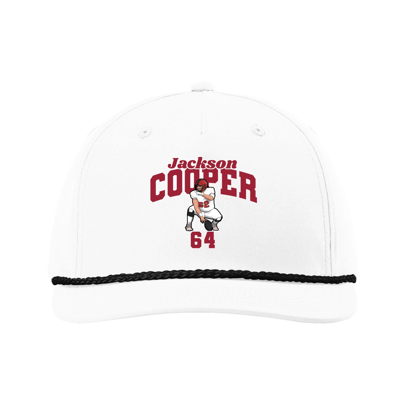 Five-Panel Classic Rope Cap — Signature Arch in White