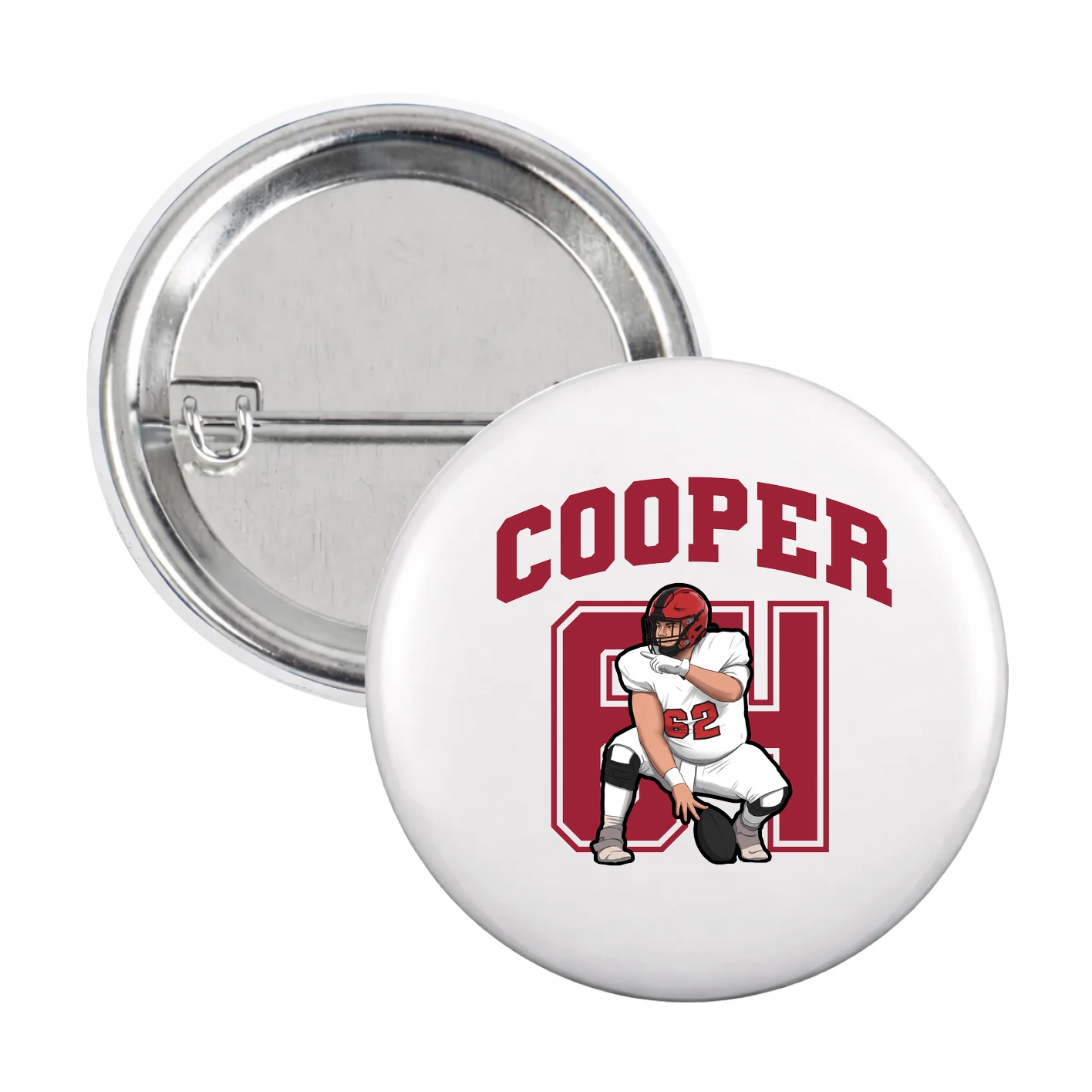 Game Day Button — Number in White