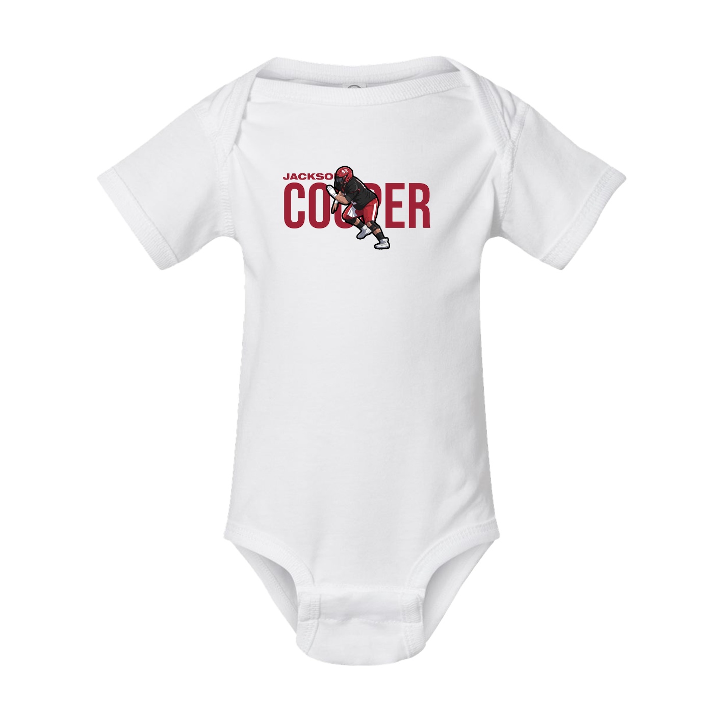 Baby Onesie — Player Name in White