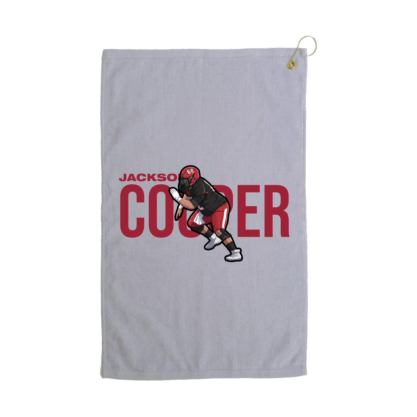Golf Towel — Player Name in Grey