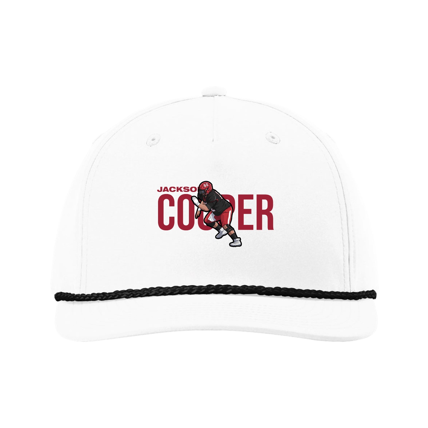 Five-Panel Classic Rope Cap — Player Name in White