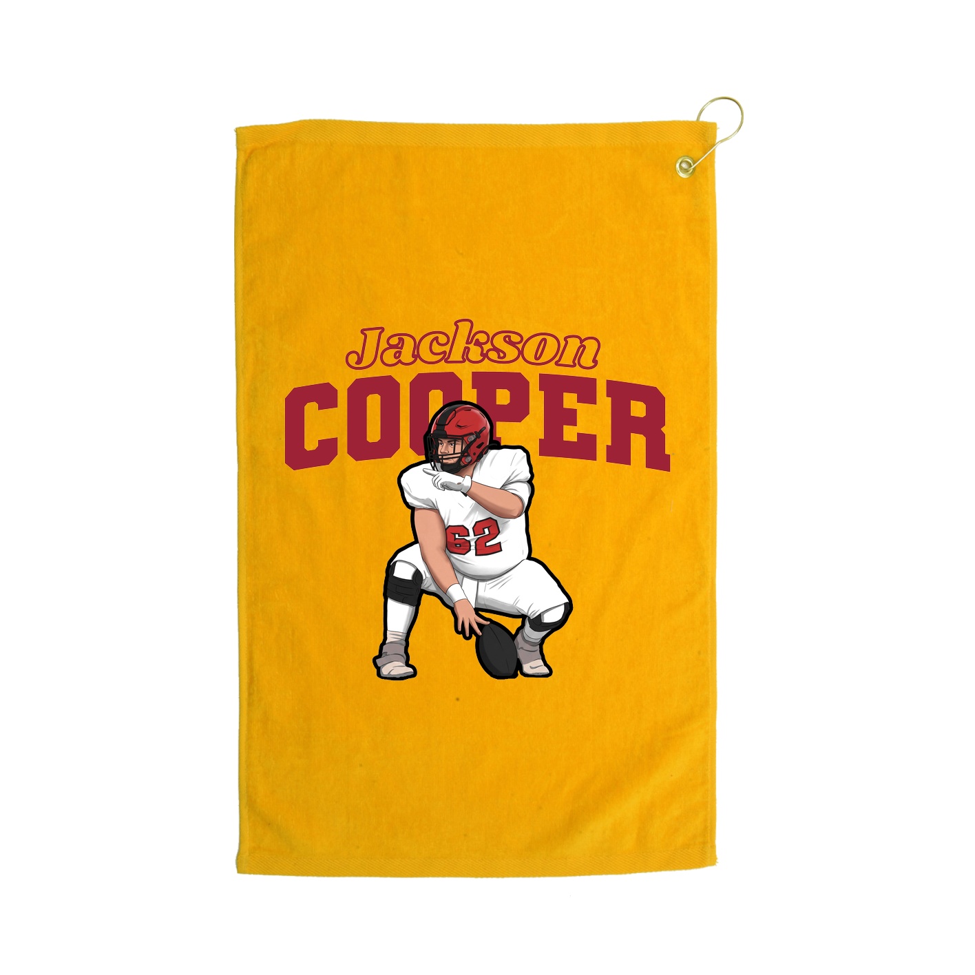 Golf Towel — Name Arch in Gold