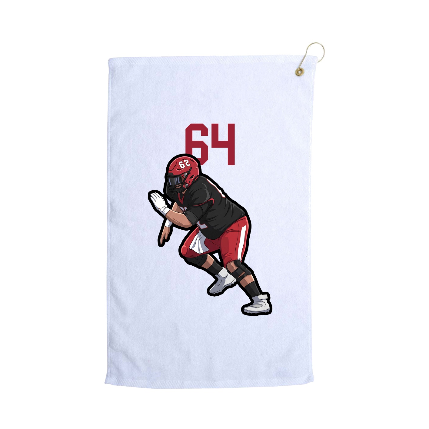 Golf Towel — Number Top in White