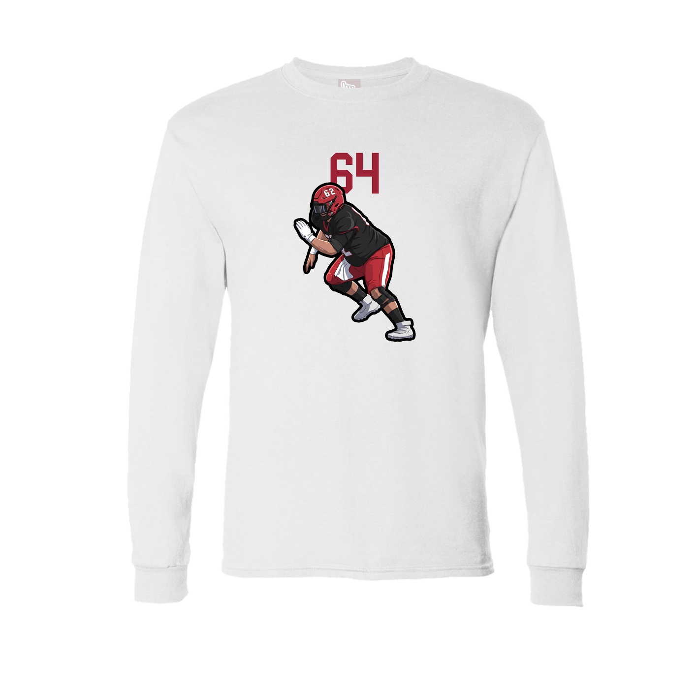 Long Sleeve Tee — Number Top in White